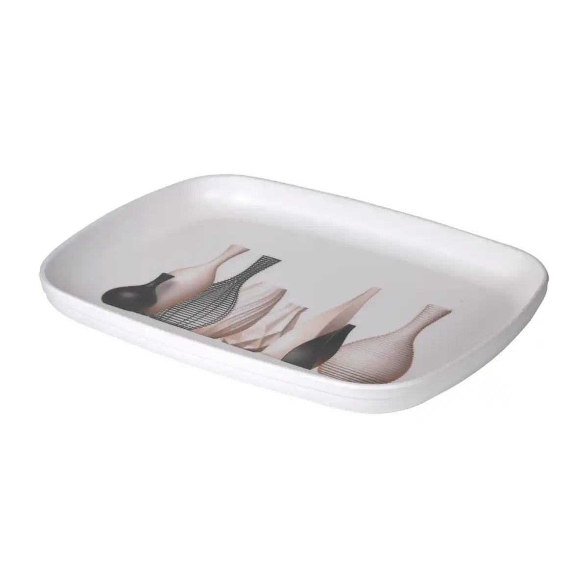 Clay Whisper Melamine Comfort Tray Set | 3-Piece Serving Collection