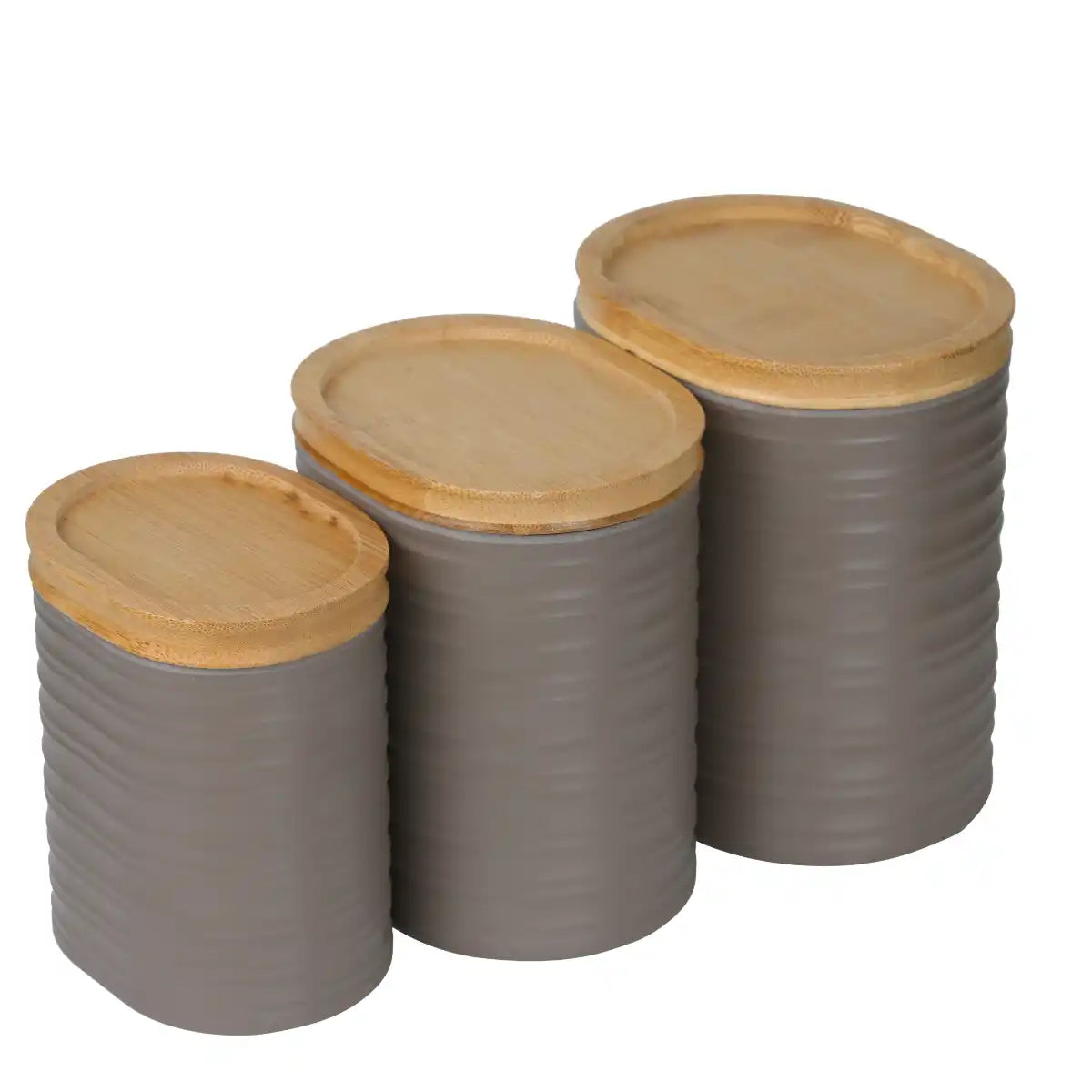 Wooden Lid Canister Set with Swirl Series | Medium Size Airtight Storage Gift Set - 100% Food Safe