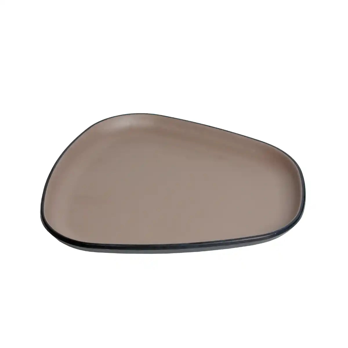 Dual Brown Melamine Trinity Platter | 8.5