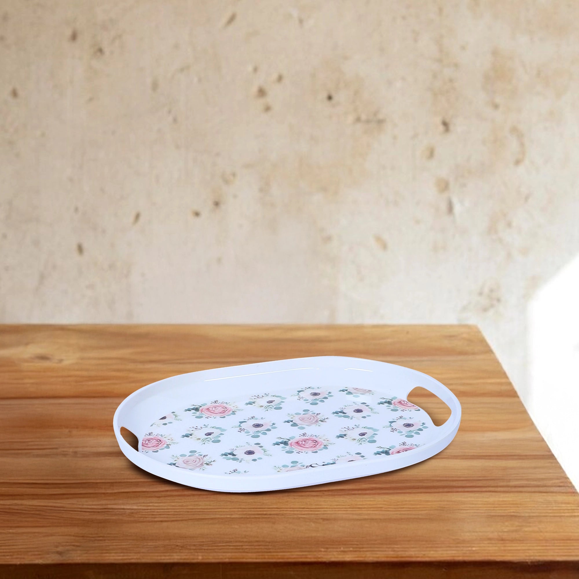 Stehlen Set of 3 Slant tray, Pure melamine, ROSE GARDEN