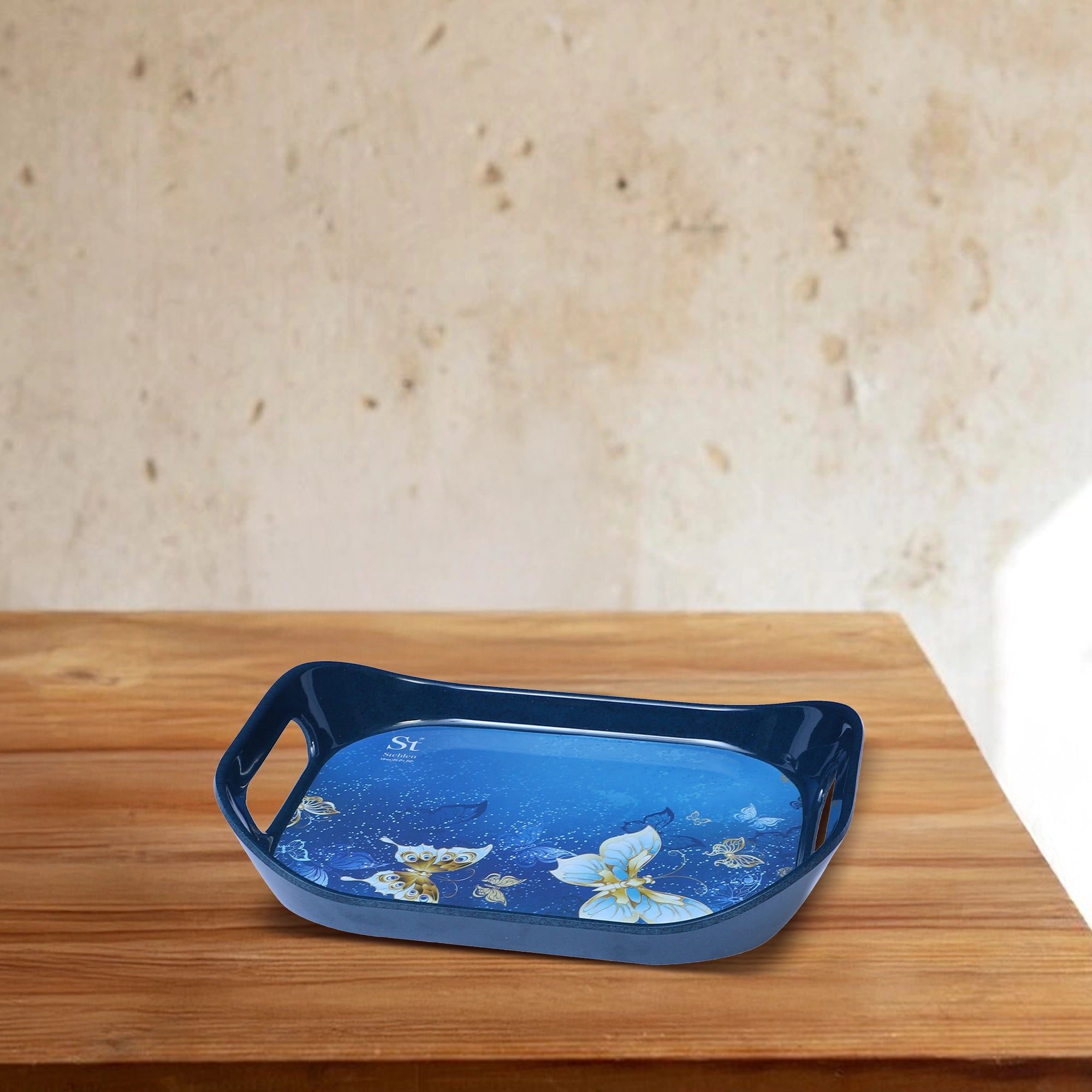 Stehlen Set of 3 Era tray, Pure melamine, ICE BUTTERFLY