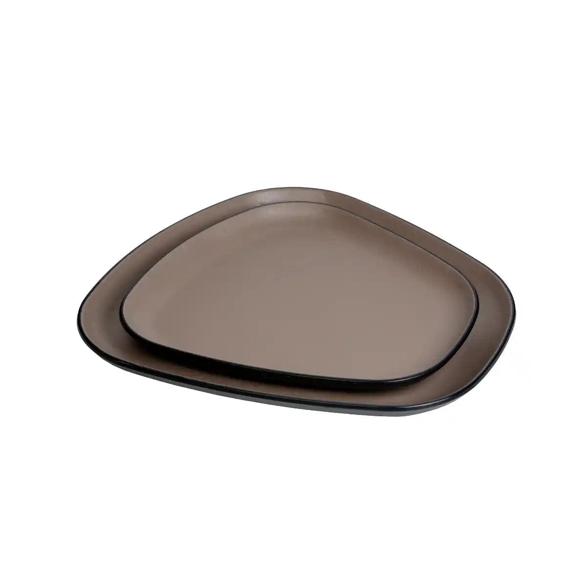 Dual Brown Melamine Trinity Platter | 8.5