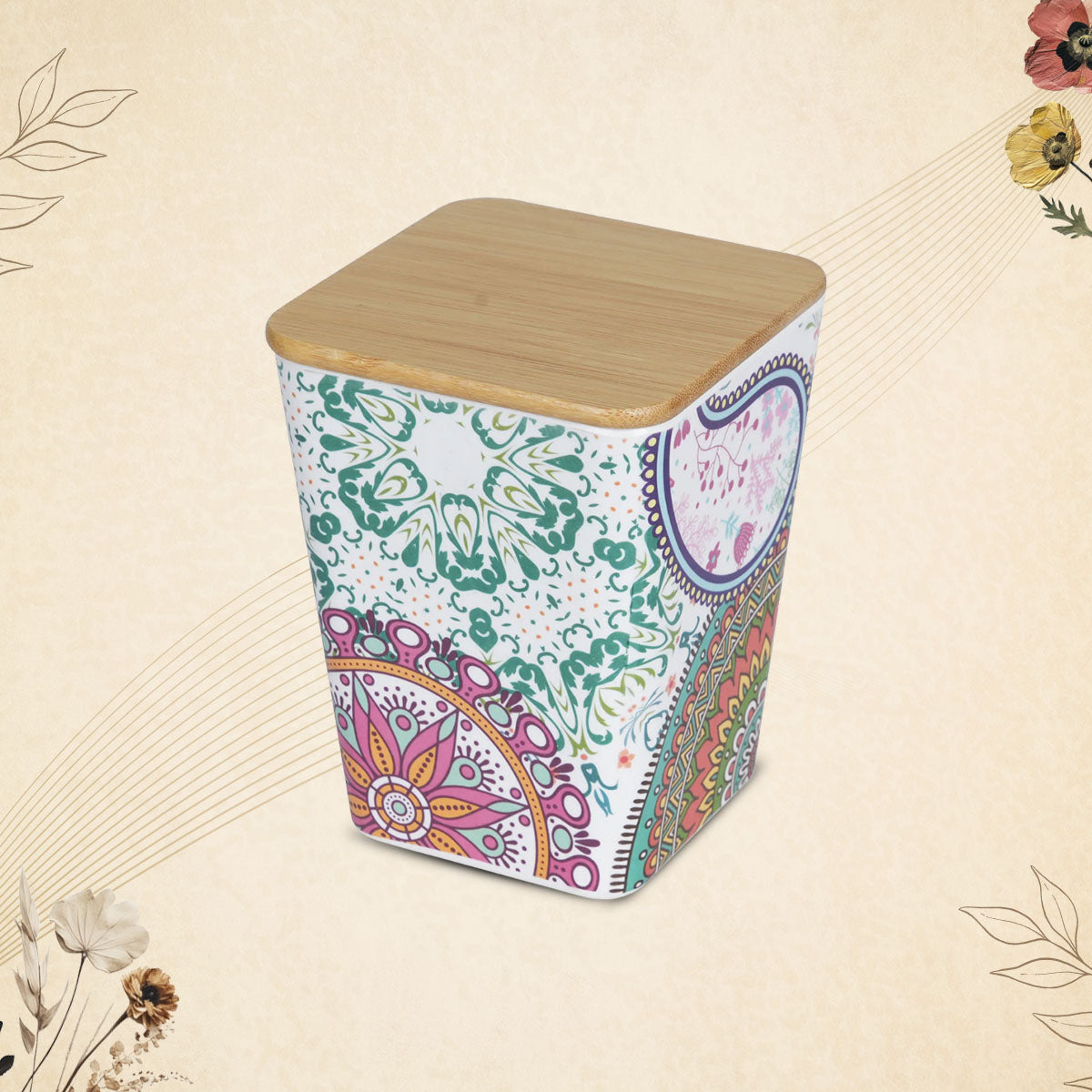 Stehlen 100% Pure melamine Wooden Jars- Ikkat