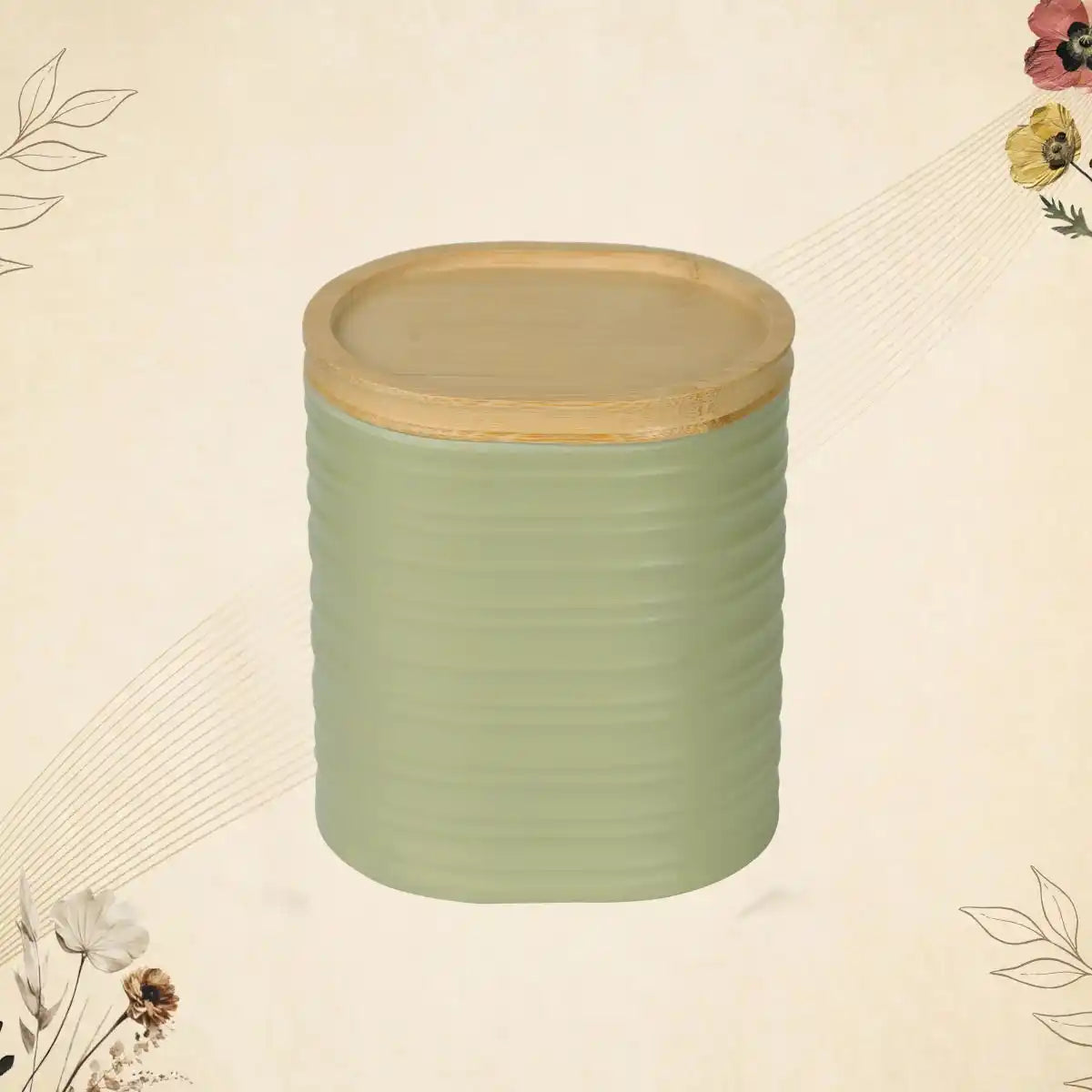 Wooden Lid Canister Set with Swirl Series | Medium Size Airtight Storage Gift Set - 100% Food Safe