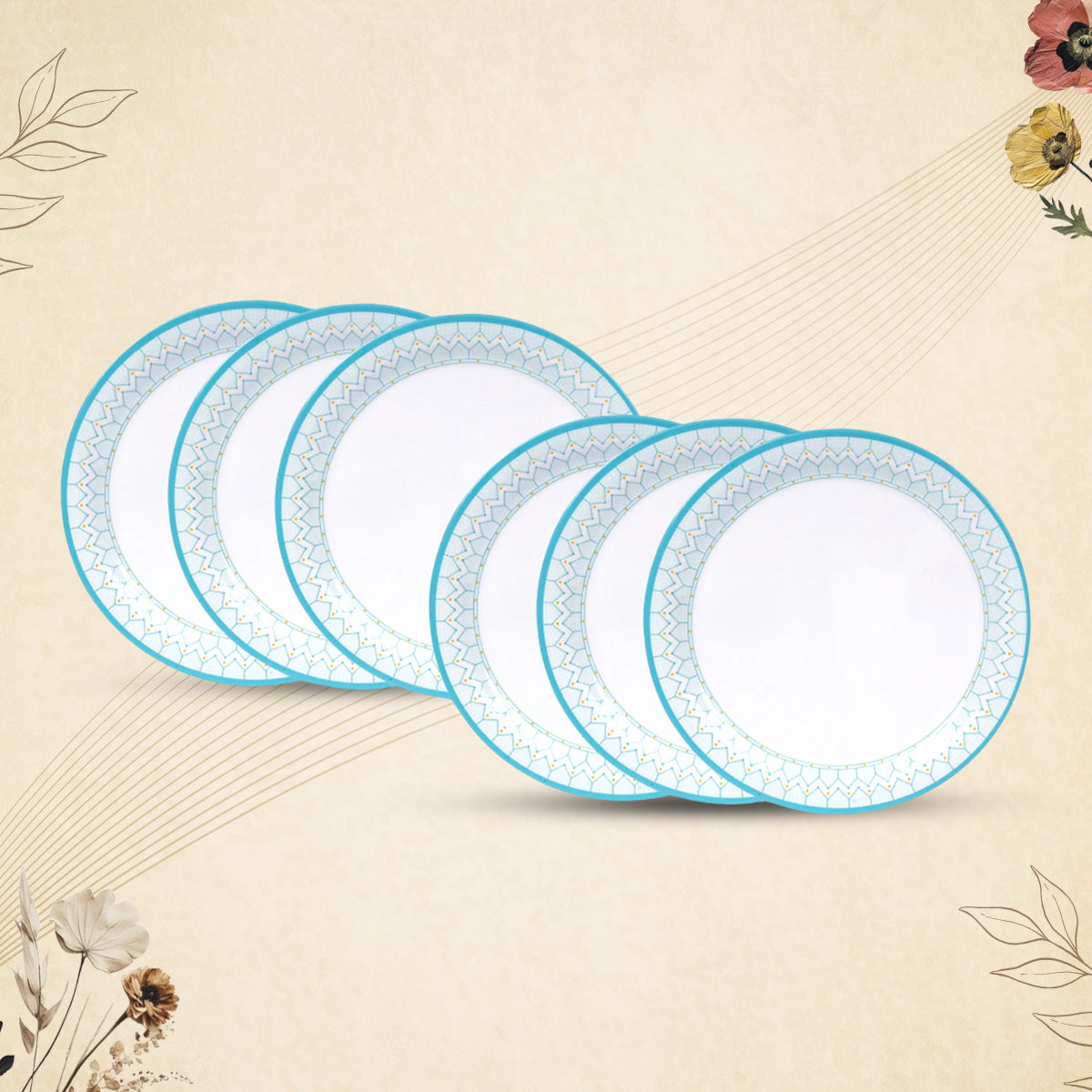 Stehlen Indian Round Dinnerware, Pure melamine, 6 Pcs Kitchen Set for home- Aqua