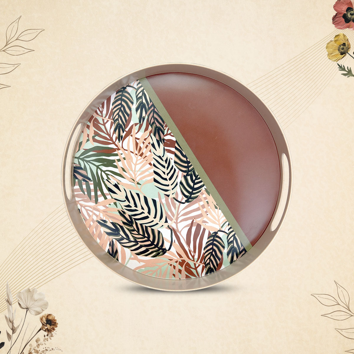 Stehlen 100% Pure melamine Oriental Tray- Bamboo Beat