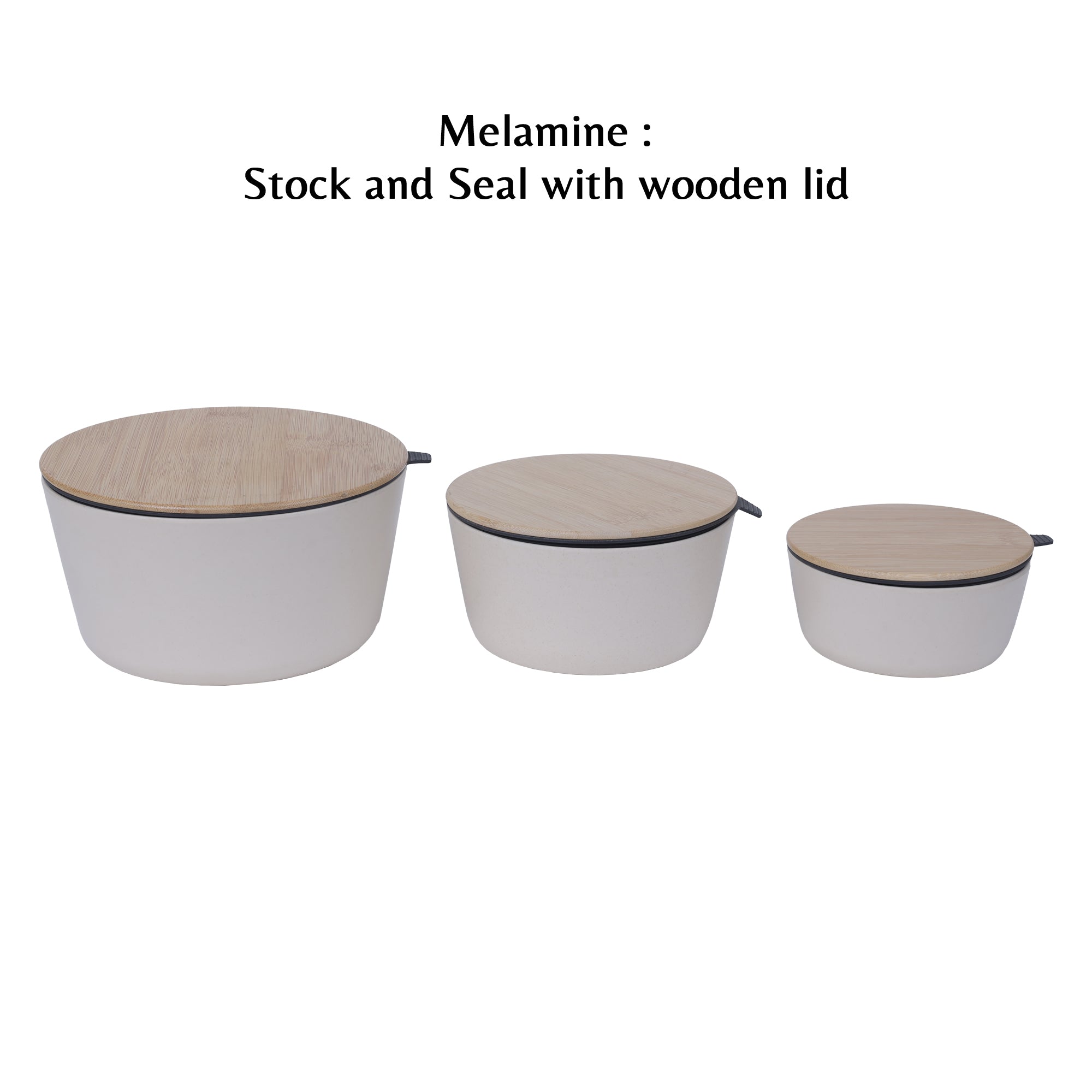 Stehlen 100% Pure melamine Set Of 3 Stock and Seal- Beige