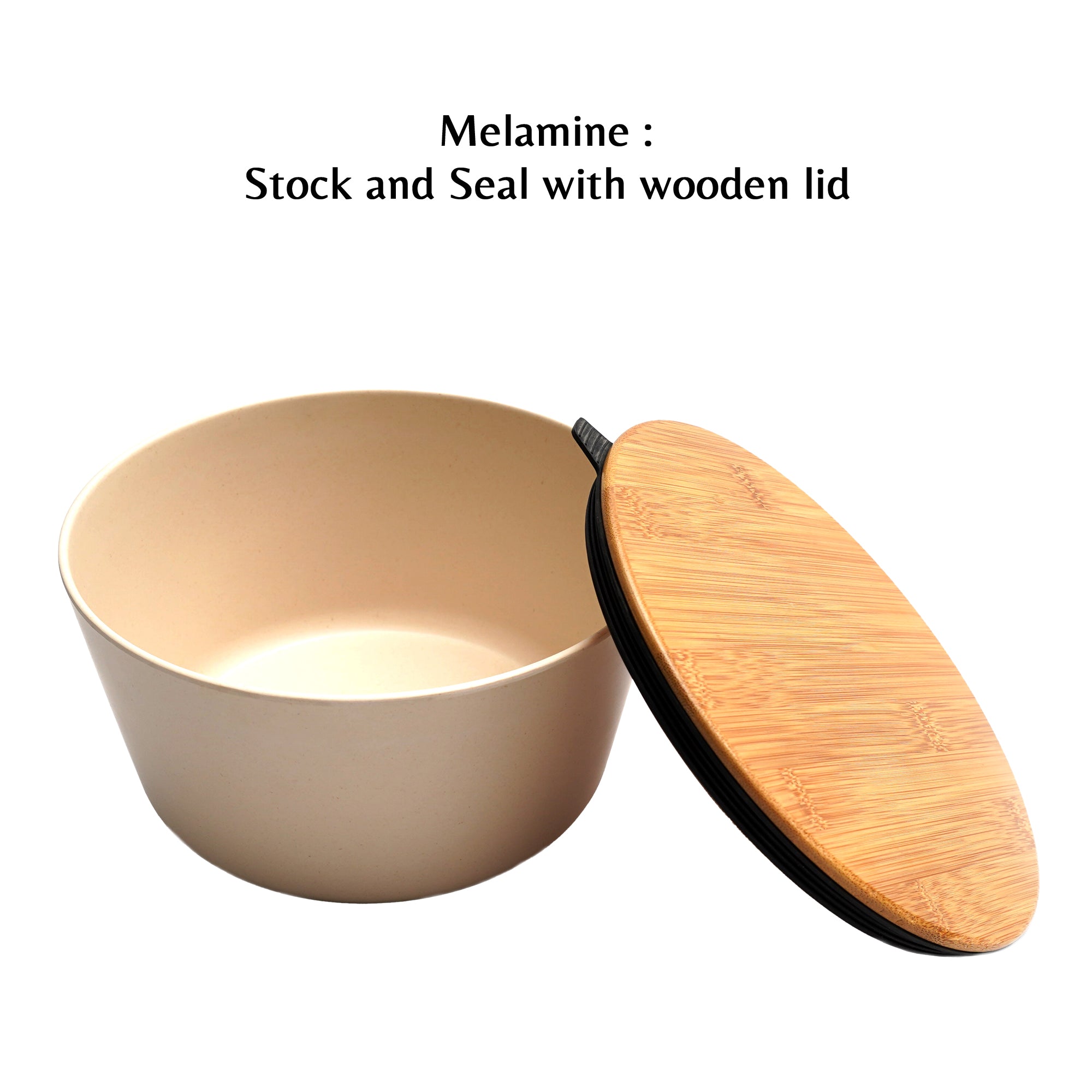 Stehlen 100% Pure melamine Wooden Jars- Beige