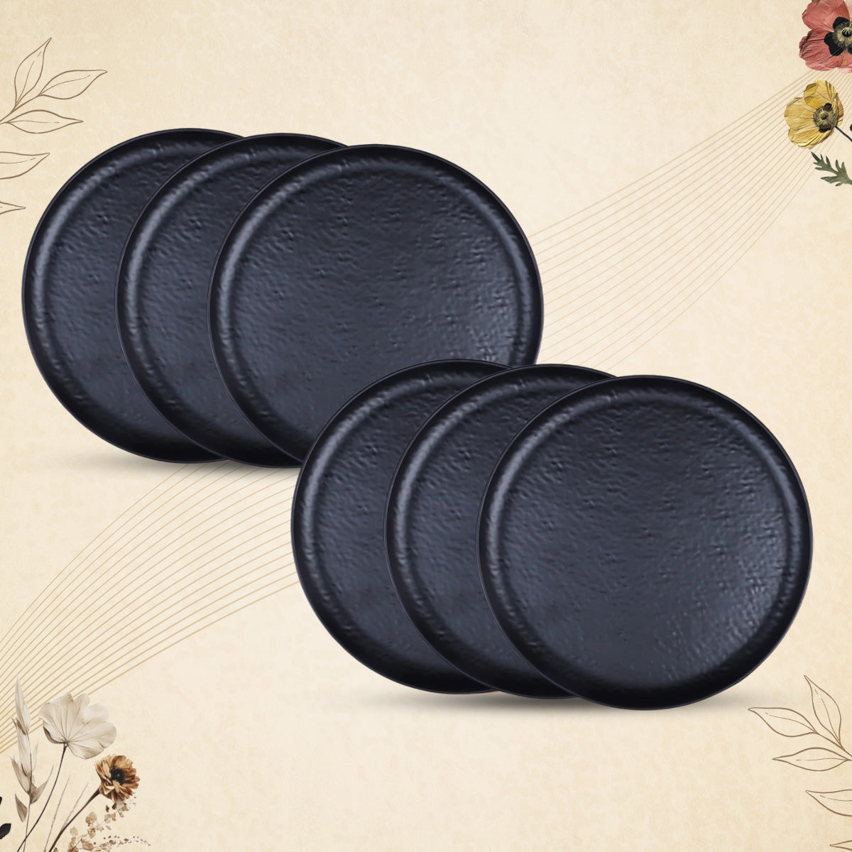 Stehlen Donna Hammered Dinnerware, Pure melamine, Kitchen Set for home- Black