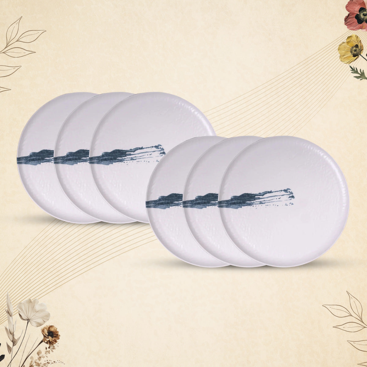 Stehlen Donna Hammered Dinnerware, Pure melamine, Kitchen Set for home- Blue Stripe