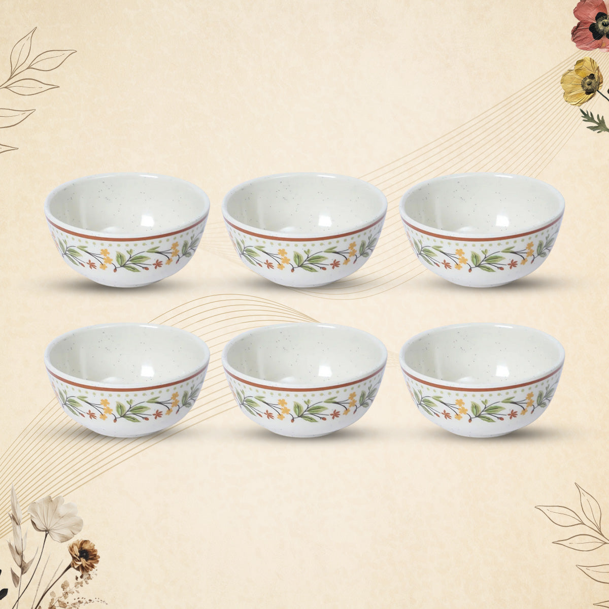 Stehlen Indian Round Dinnerware, Pure melamine, 6 Pcs Kitchen Set for home- CREAM SAPPHIRE