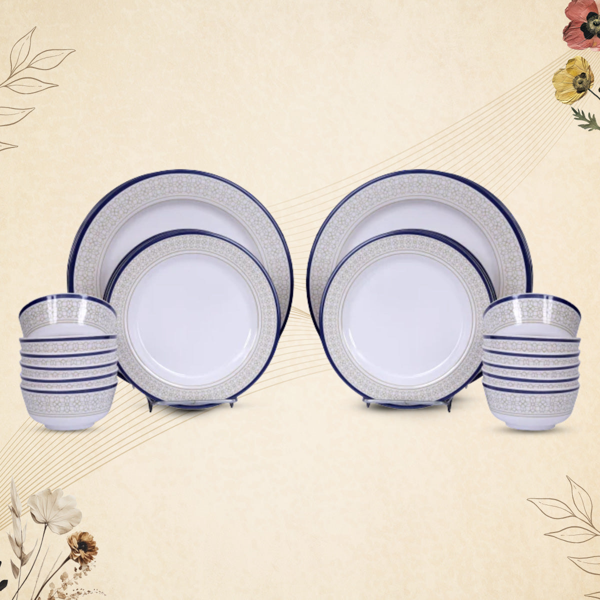 Stehlen Dinnerware, Pure melamine, Vintage, 24 Piece Kitchen Set for home- Cubic Yellow