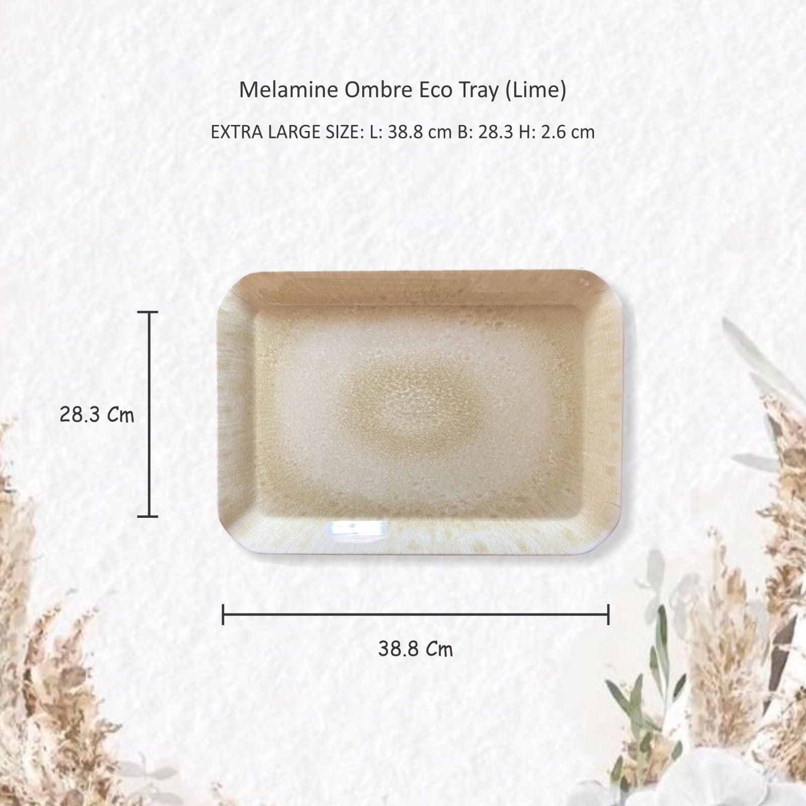 Stehlen Small Ombre Eco Tray, Pure melamine, SET OF 3- Lime