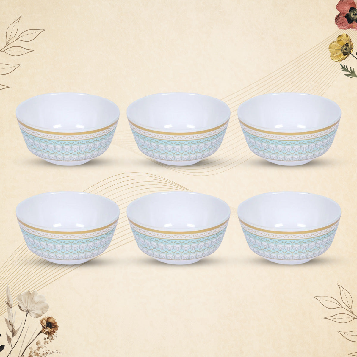 Stehlen Indian Round Dinnerware, Pure melamine, 6 Pcs Kitchen Set for home- GOLDEN DIVINE