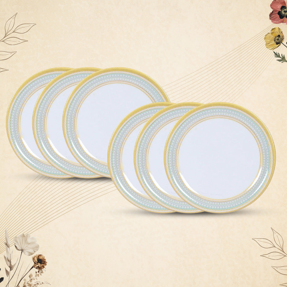 Stehlen Indian Round Dinnerware 6 Pcs Kitchen Set for home- GOLDEN DIVINE