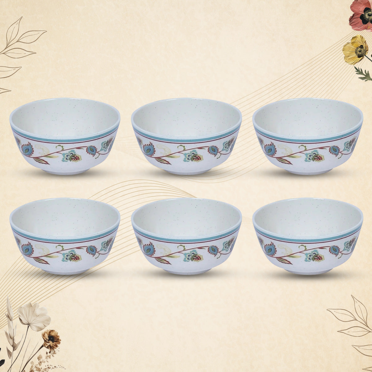 Stehlen Indian Round Dinnerware, Pure melamine, 6 Pcs Kitchen Set for home- GREEN SAPPHIRE