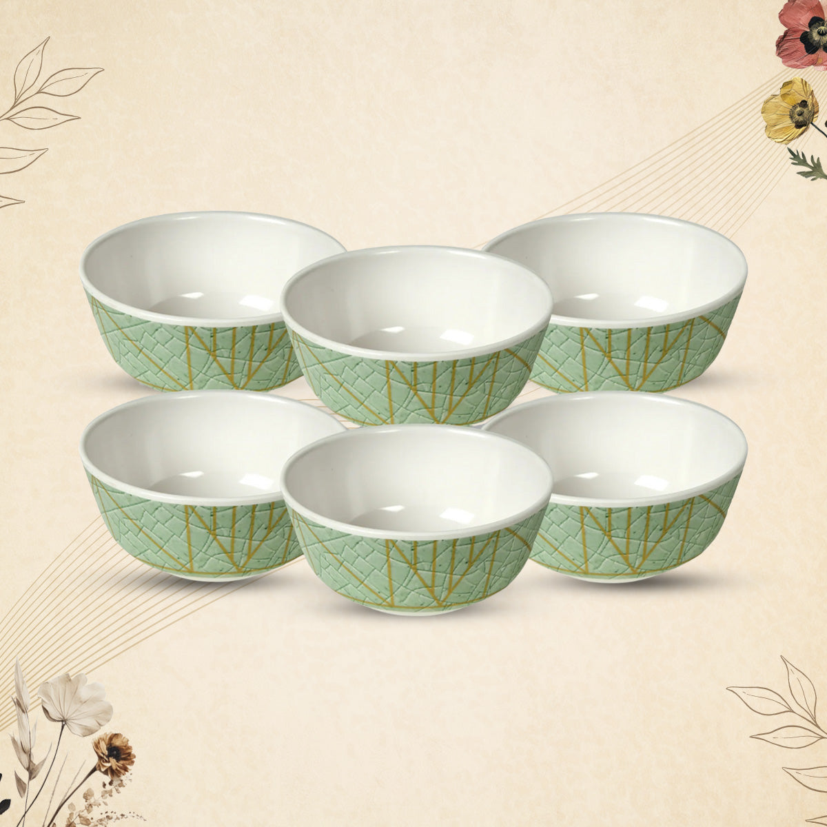 Stehlen Donna Glossy Dinnerware, Melamine, 6 PC - Green Crackle