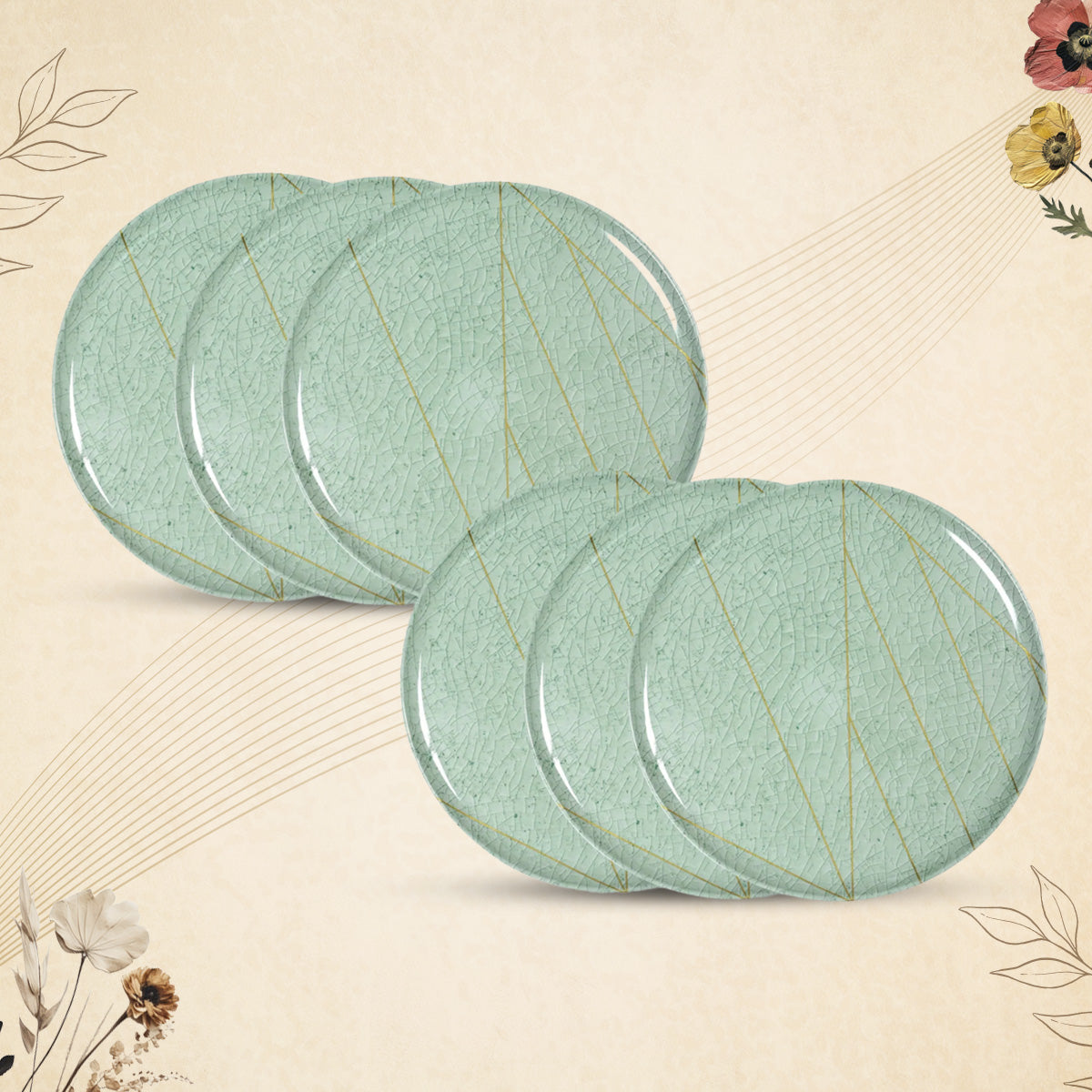 Stehlen Donna Glossy Dinnerware, Melamine 6 pcs-Green Crackle