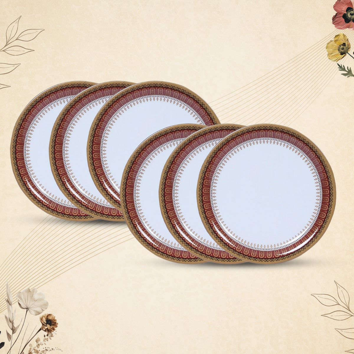 Stehlen Indian Round Dinnerware 6 Pcs Kitchen Set for home- HERITAGE