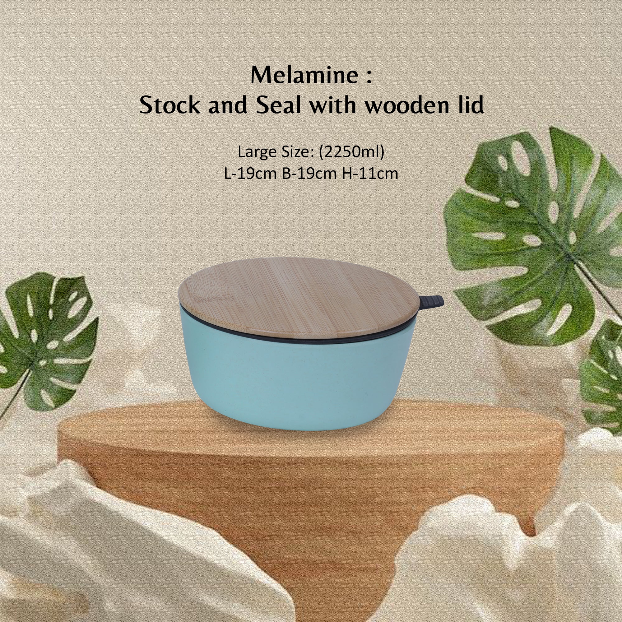Stehlen 100% Pure melamine Wooden Jars- Light Green