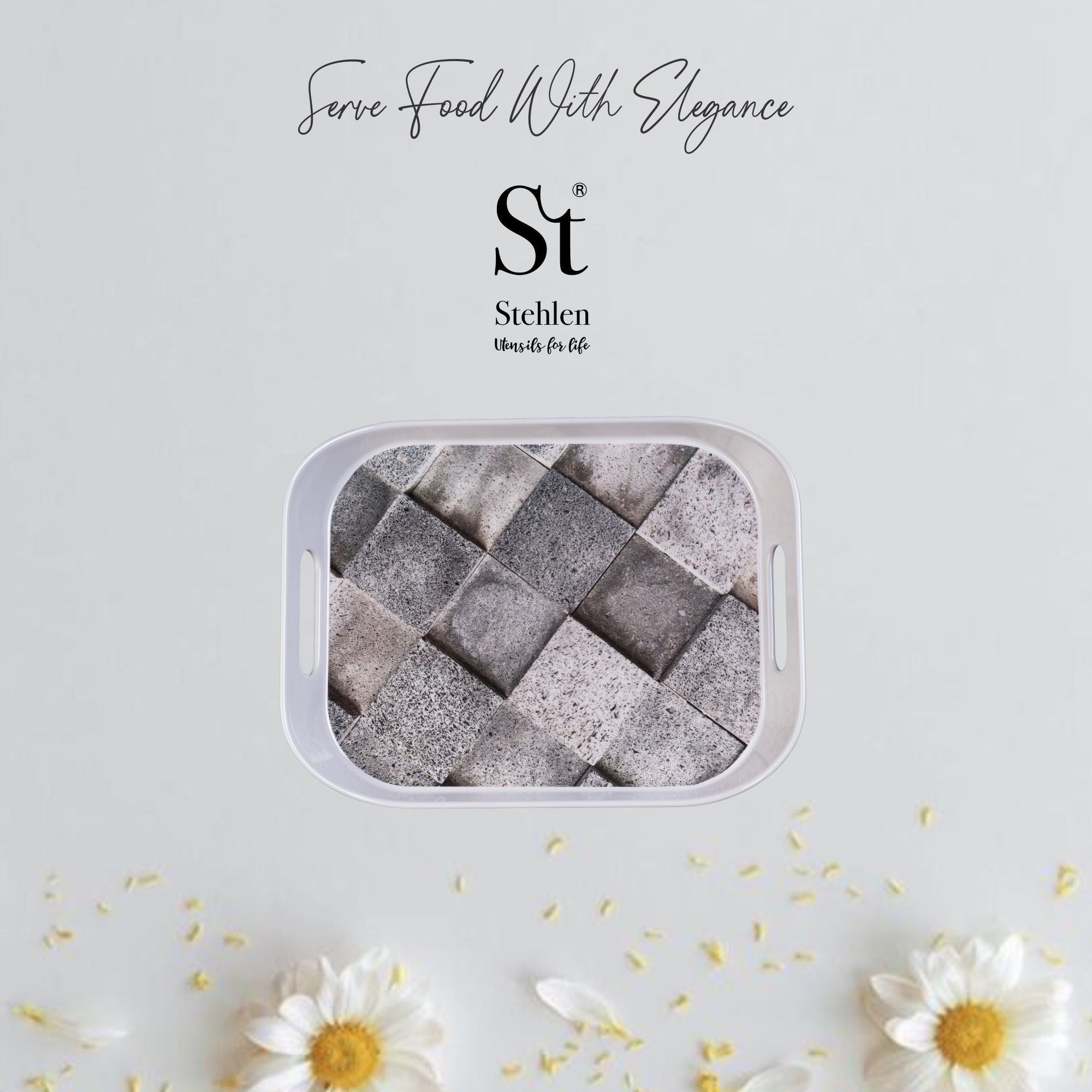 Stehlen 100% Pure melamine Era Tray - CONCRETE