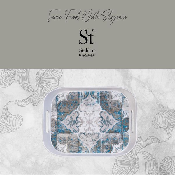 Stehlen 100% Pure melamine Era Tray, Dishwasher safe, Heat resistant upto 140 degrees, Break resistant, FDA Approved, Elegant, Durable, and Versatile for Every Occasion - MEXICAN ART