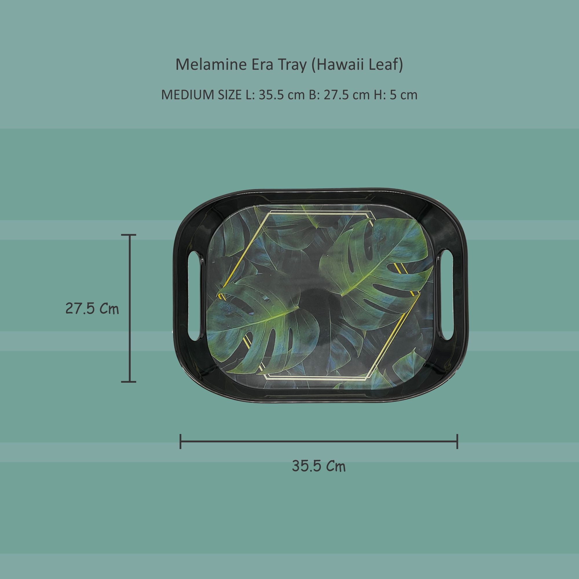 Stehlen 100% Pure melamine Era Tray - HAWAII LEAF
