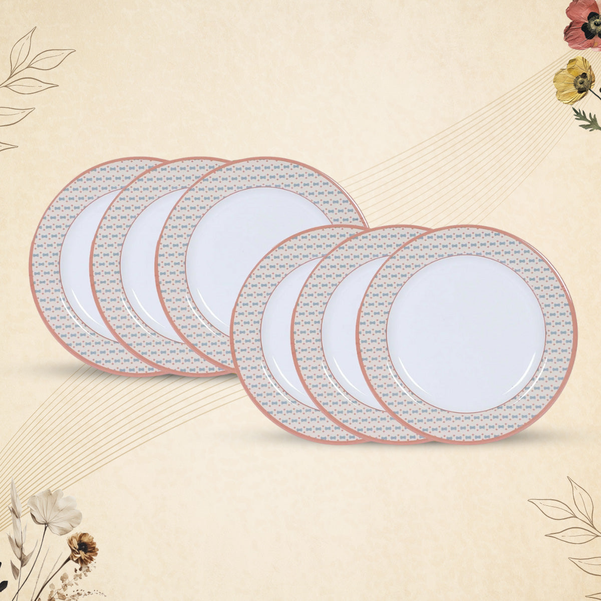 Stehlen Dinnerware, Pure melamine, Vintage, 6 Piece Dinner Plate, Kitchen Set for home- MERDIAN BROWN