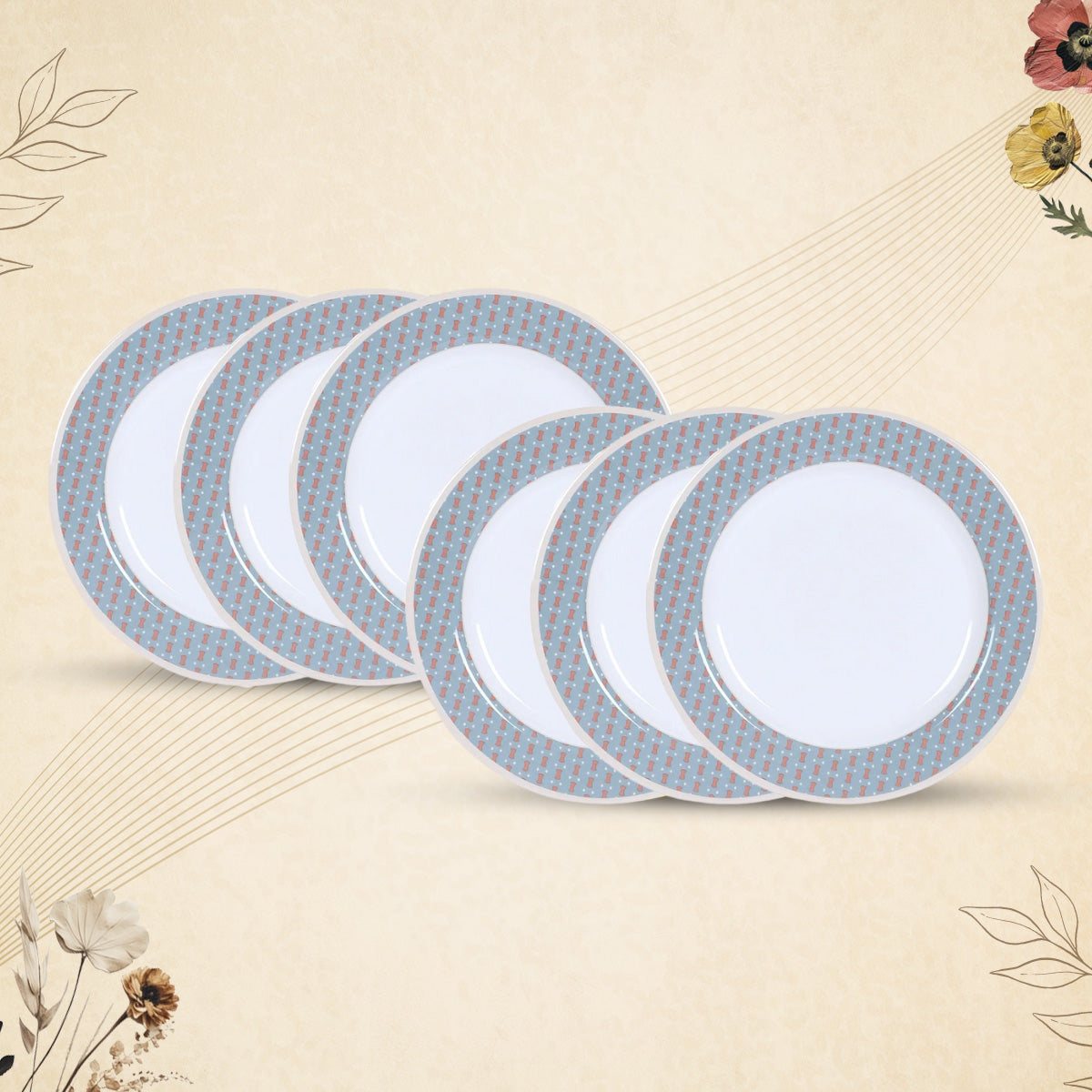 Stehlen Dinnerware, Pure melamine, Vintage, 6 Piece Dinner Plate, Kitchen Set for home- MERDIAN GRAY