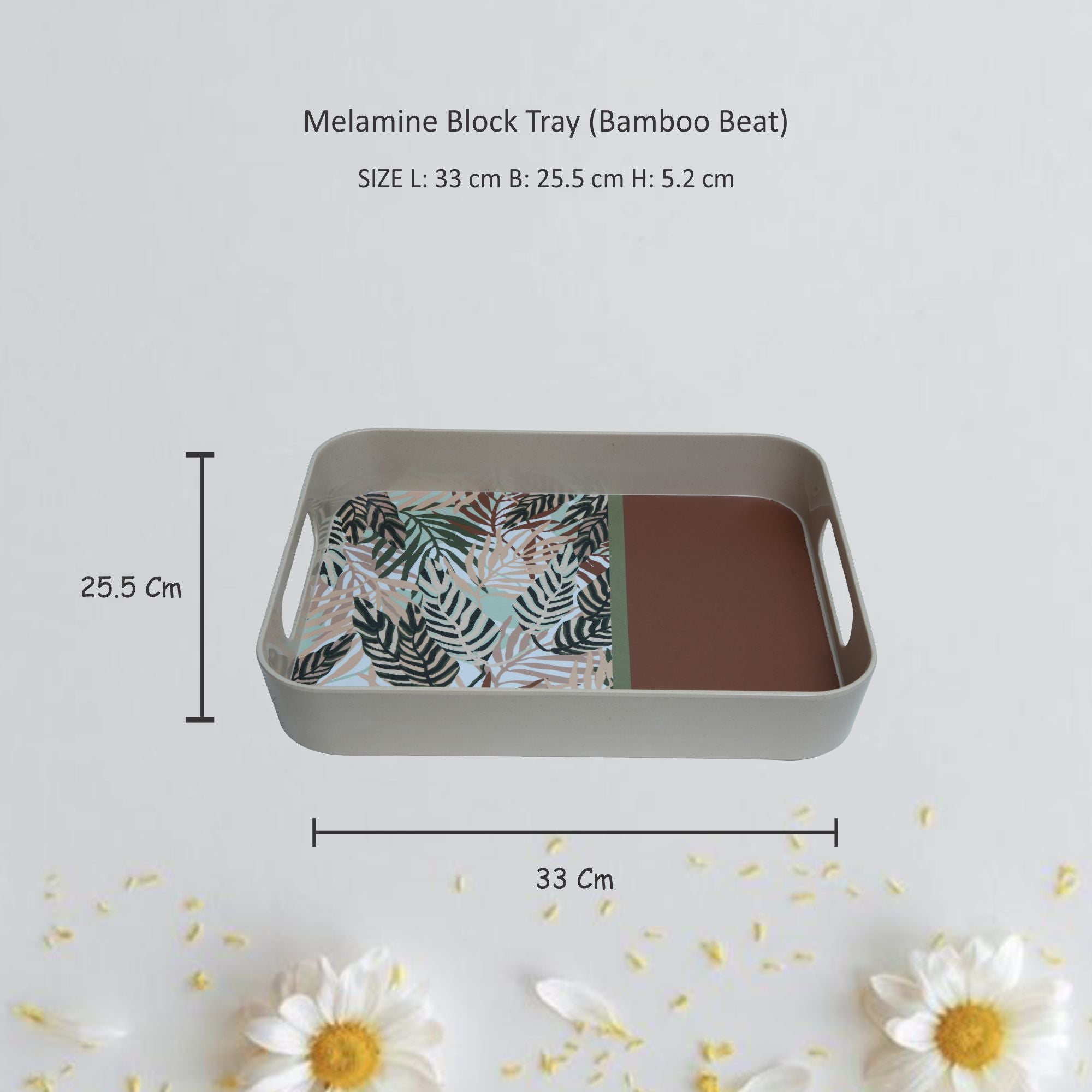 Stehlen 100% Pure melamine Block Tray - Bamboo Beat