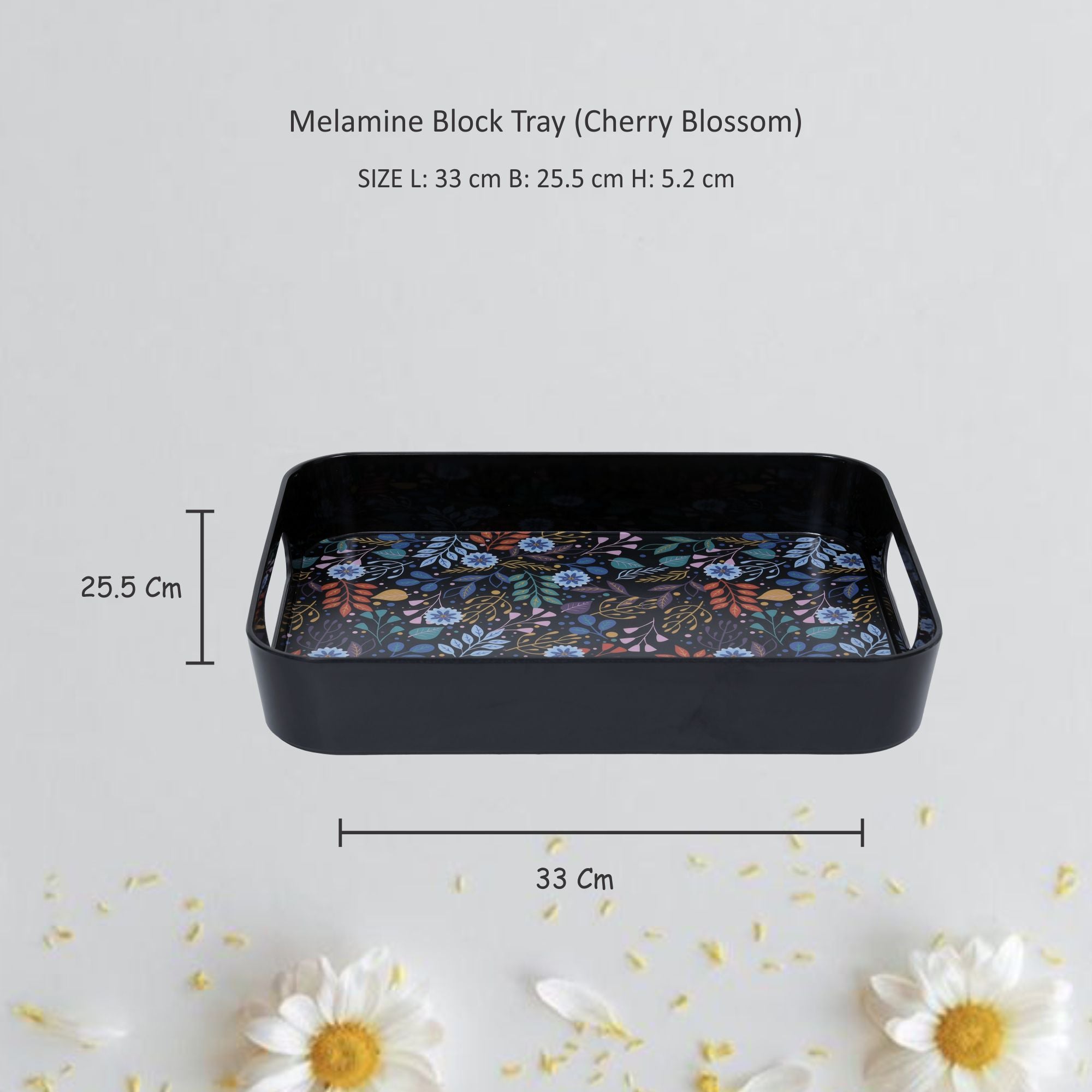 Stehlen 100% Pure melamine Block Tray- Cherry Blossom