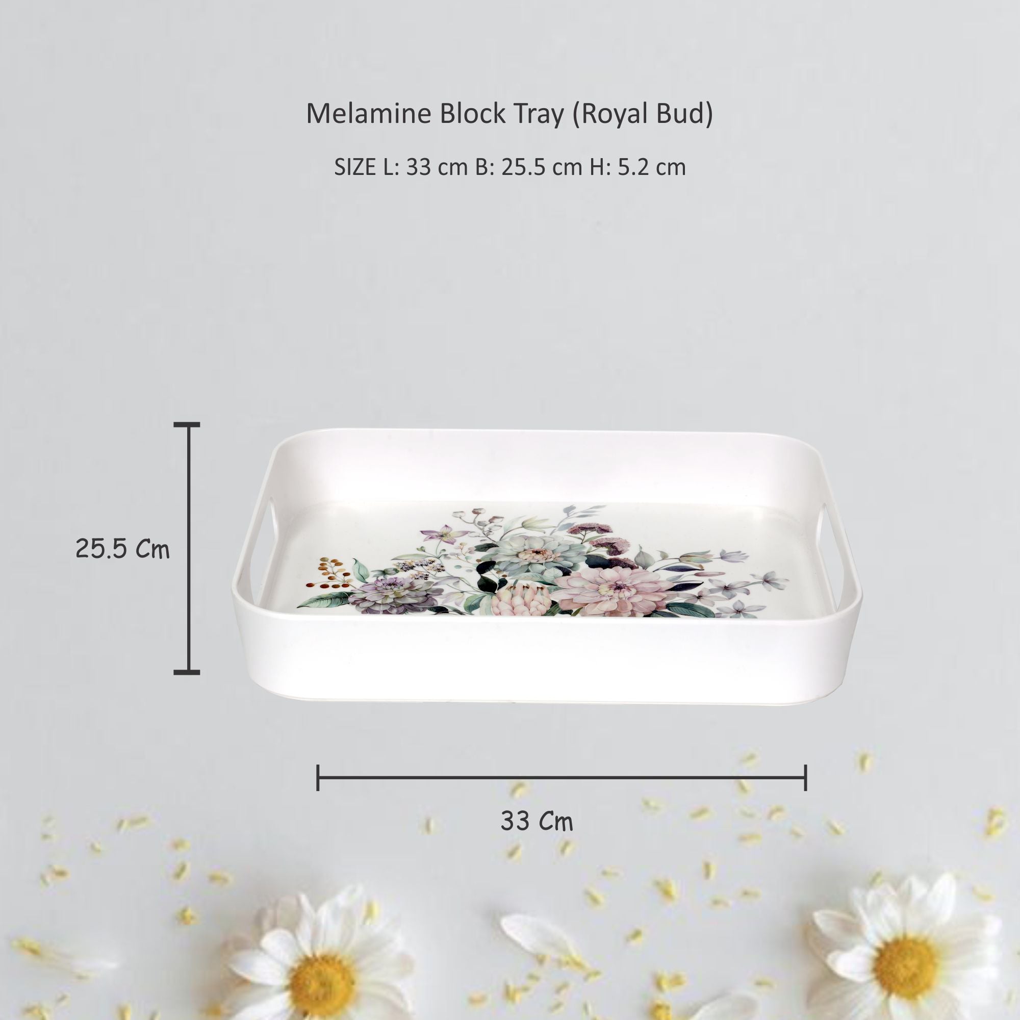 Stehlen 100% Pure melamine Block Tray - Royal Bud