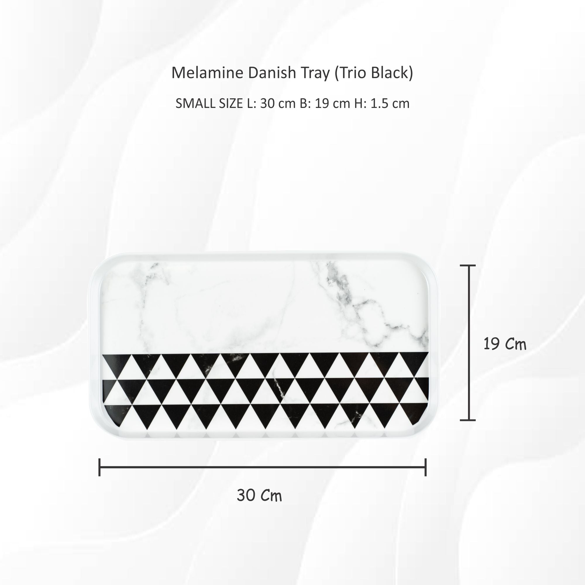 Stehlen 100% Pure melamine Danish Tray- Trio Black