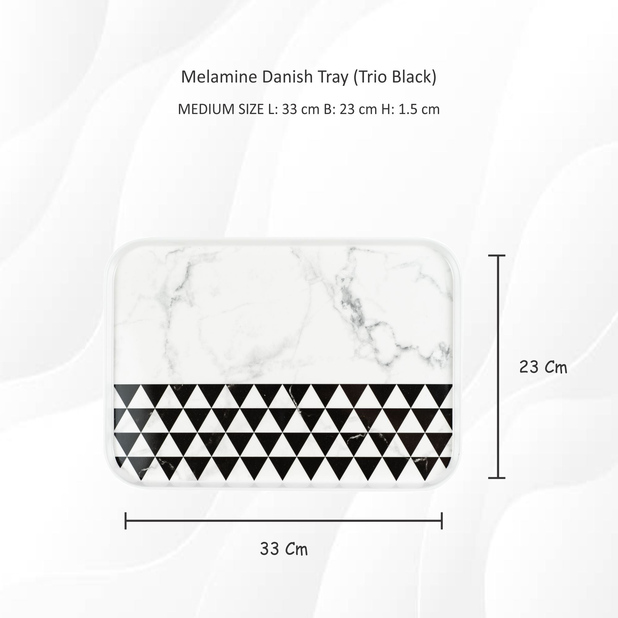 Stehlen 100% Pure melamine Danish Tray- Trio Black