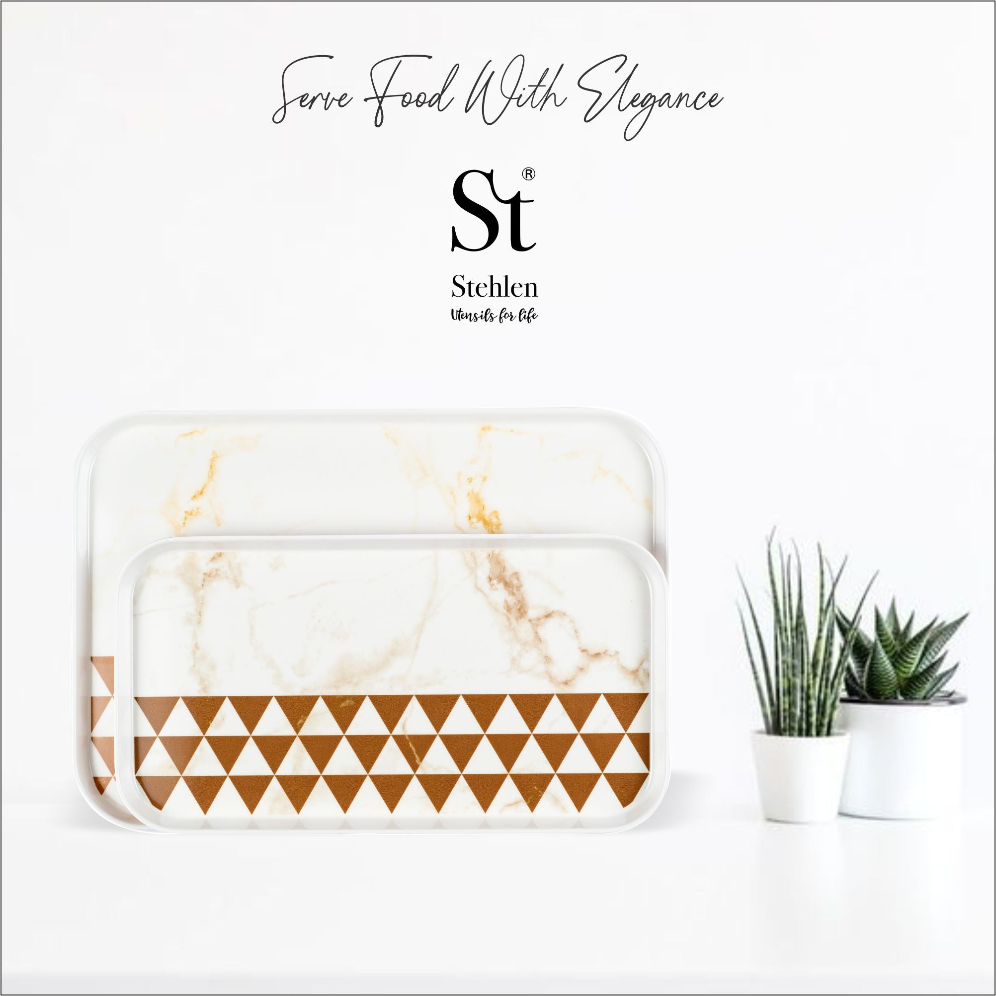 Stehlen 100% Pure melamine Danish Tray - Trio Blonde