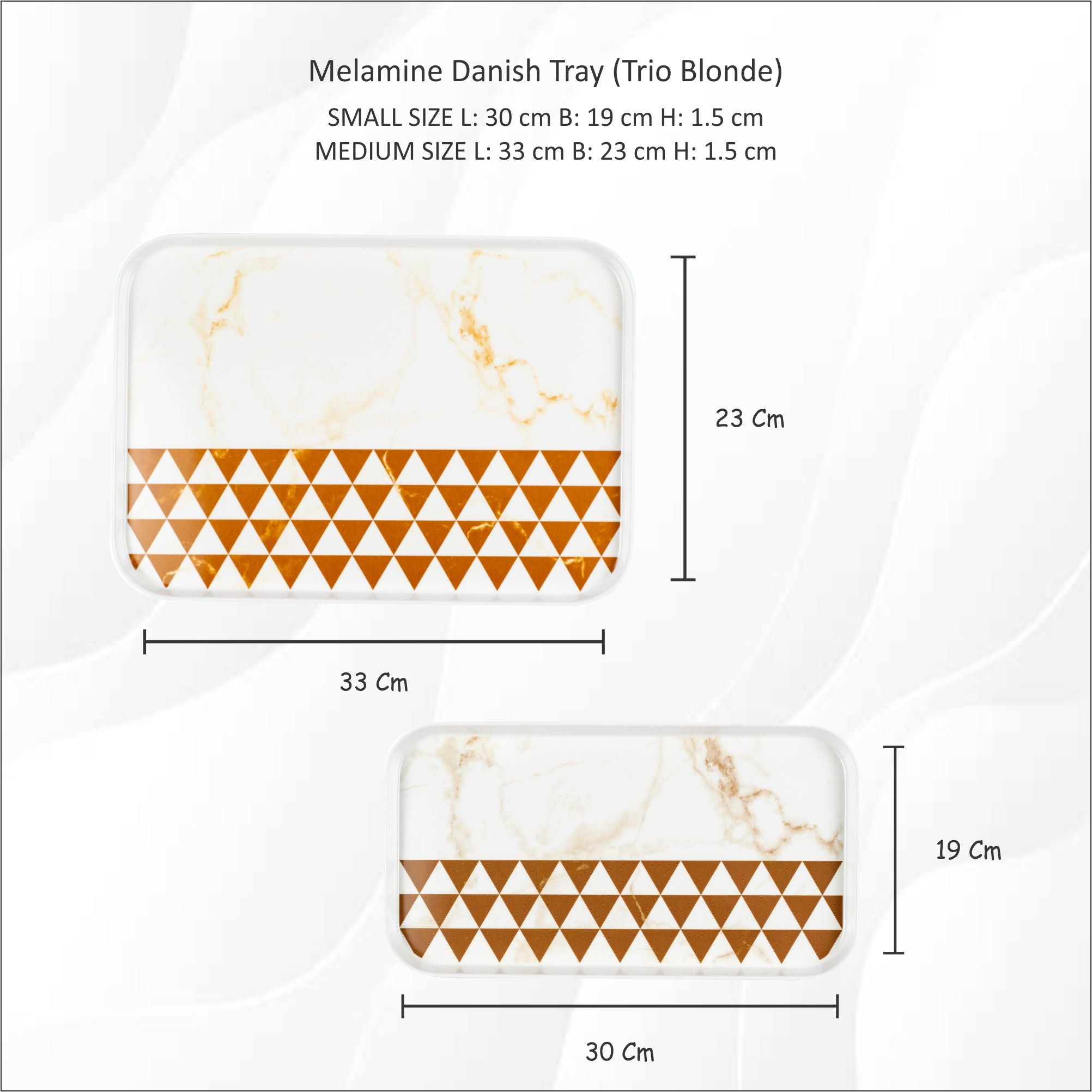Stehlen 100% Pure melamine Danish Tray - Trio Blonde