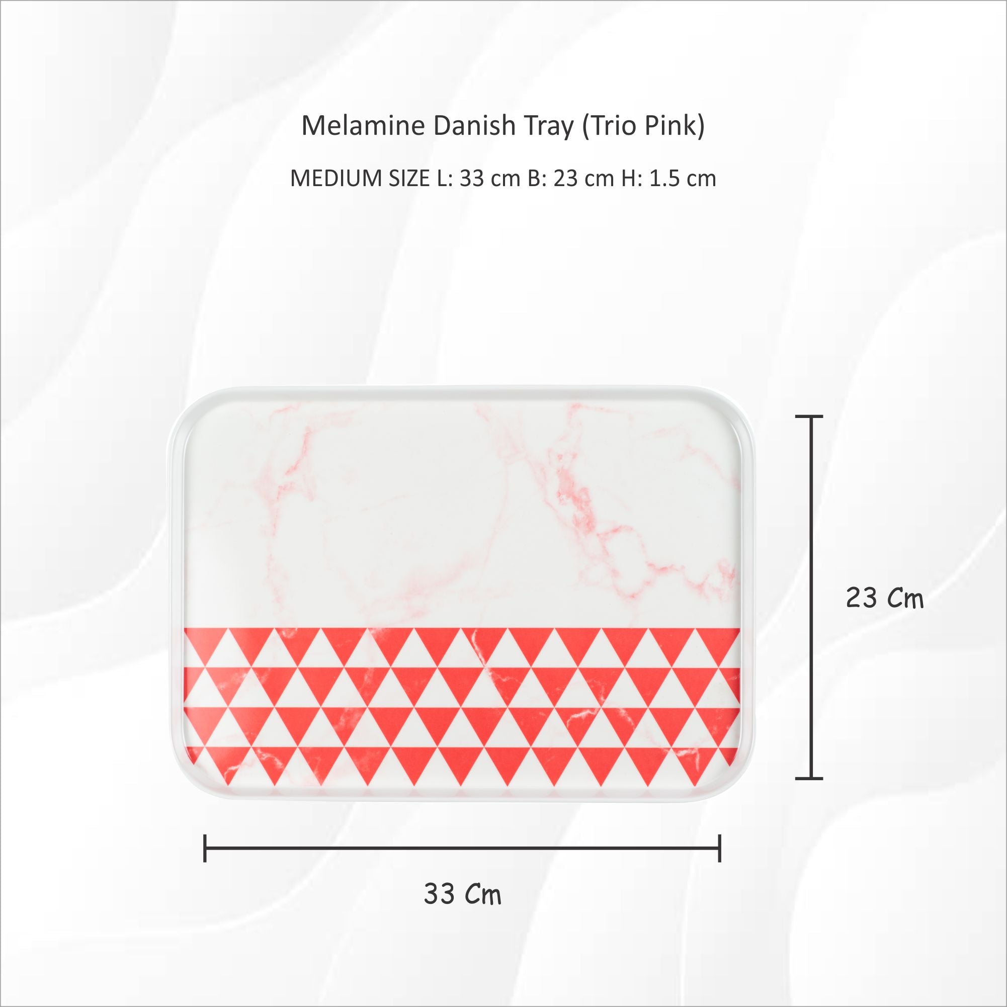 Stehlen 100% Pure melamine Danish Tray - Trio Pink