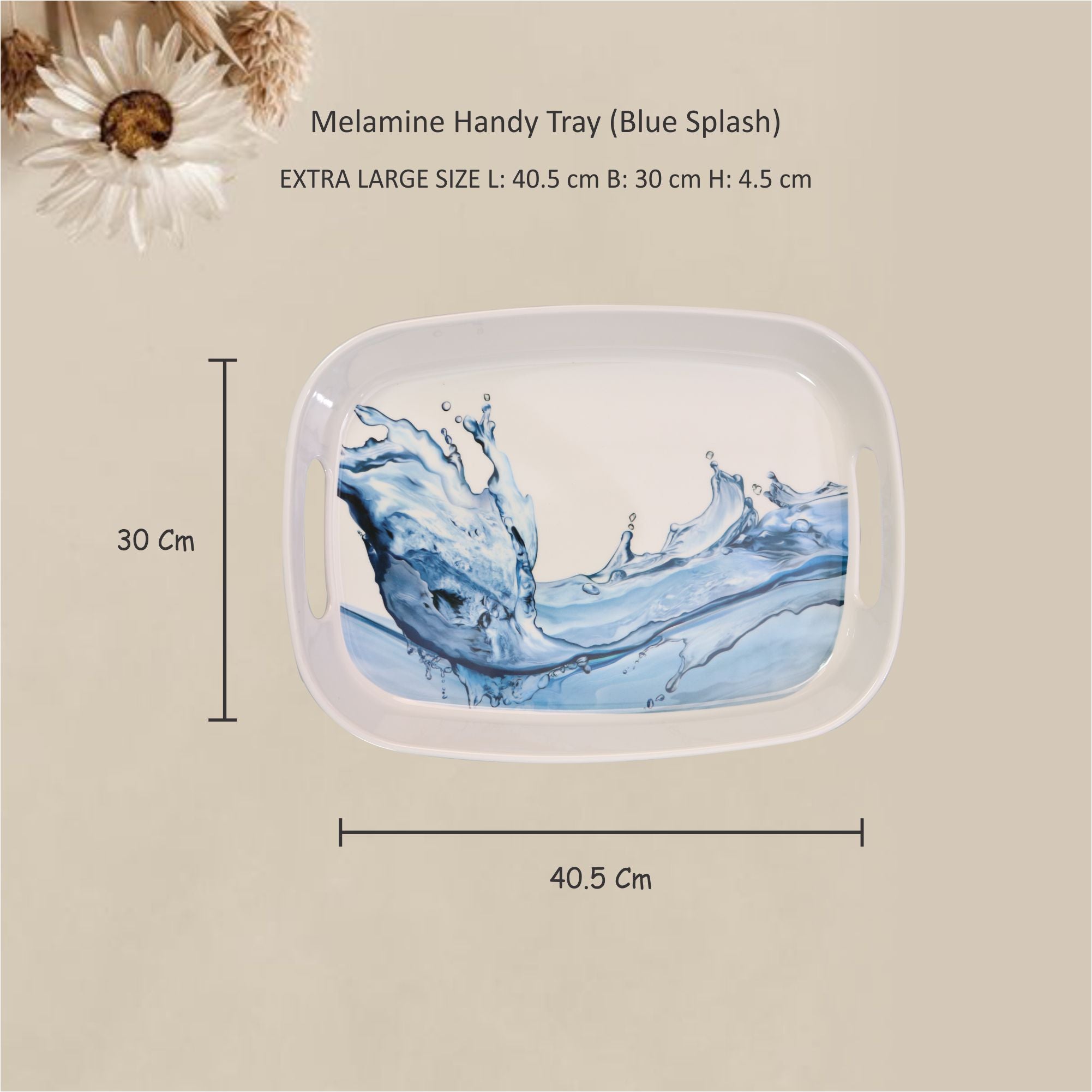 Stehlen 100% Pure melamine Handy Tray- Blue Splash
