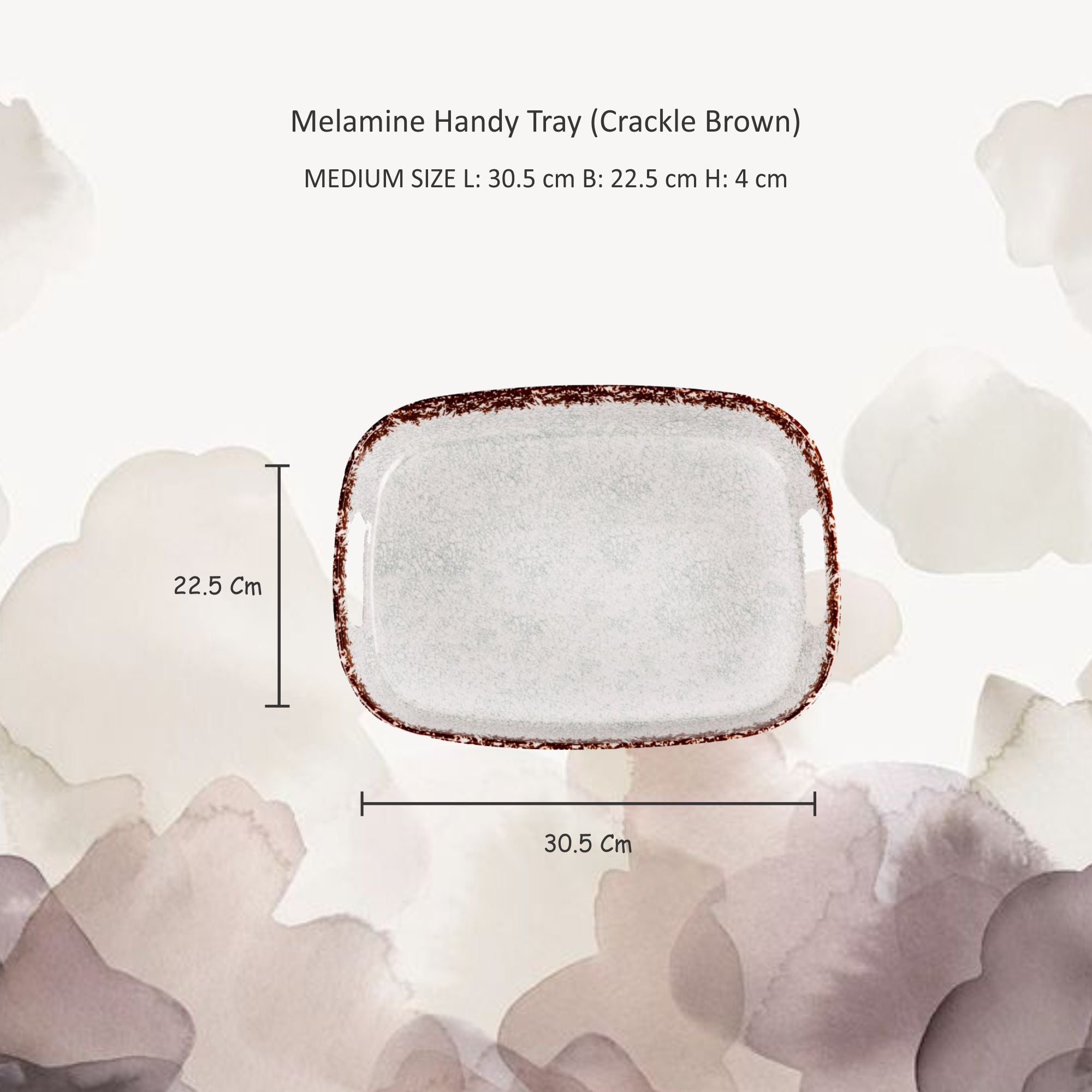 Stehlen 100% Pure melamine Handy Tray- Crackle Brown