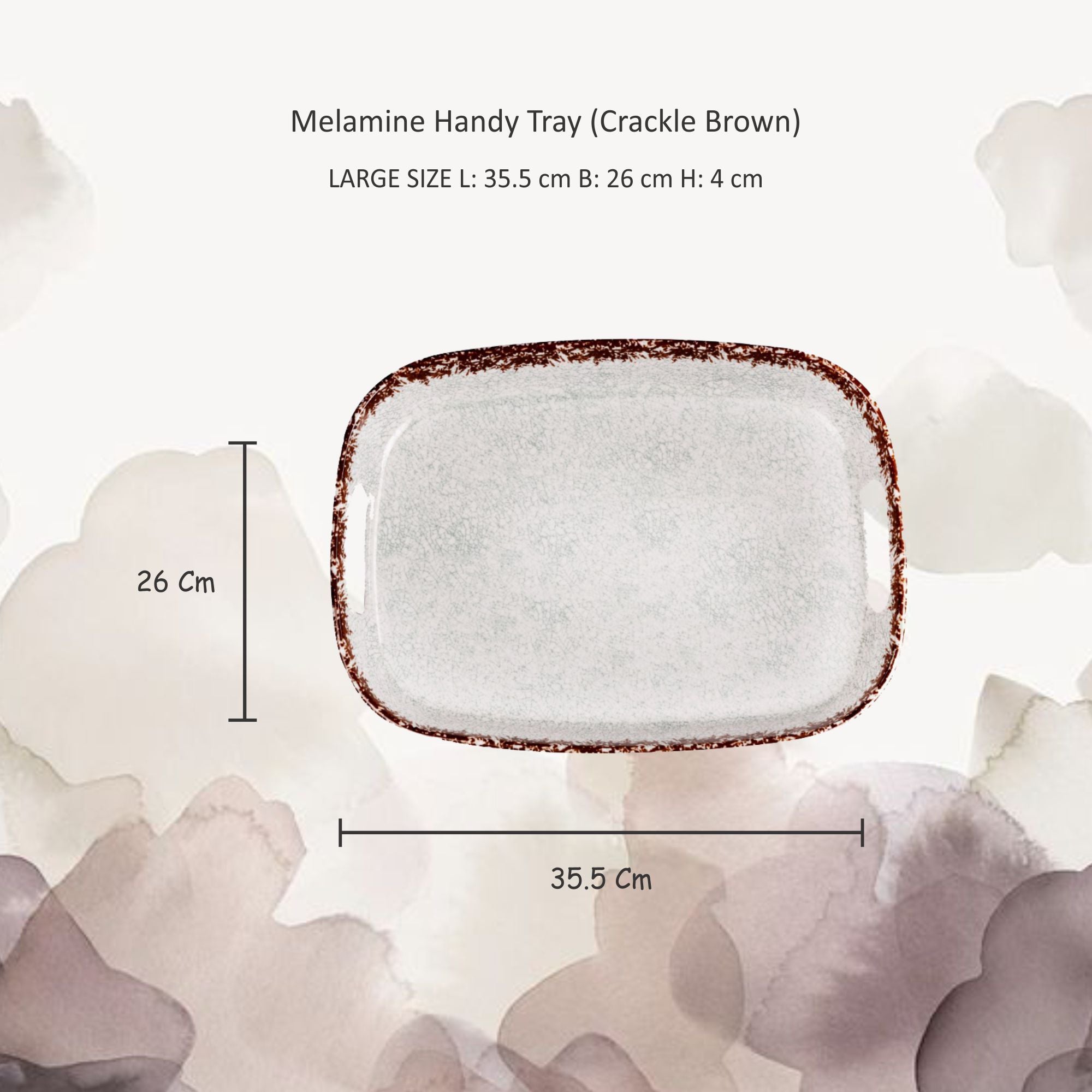 Stehlen 100% Pure melamine Handy Tray- Crackle Brown