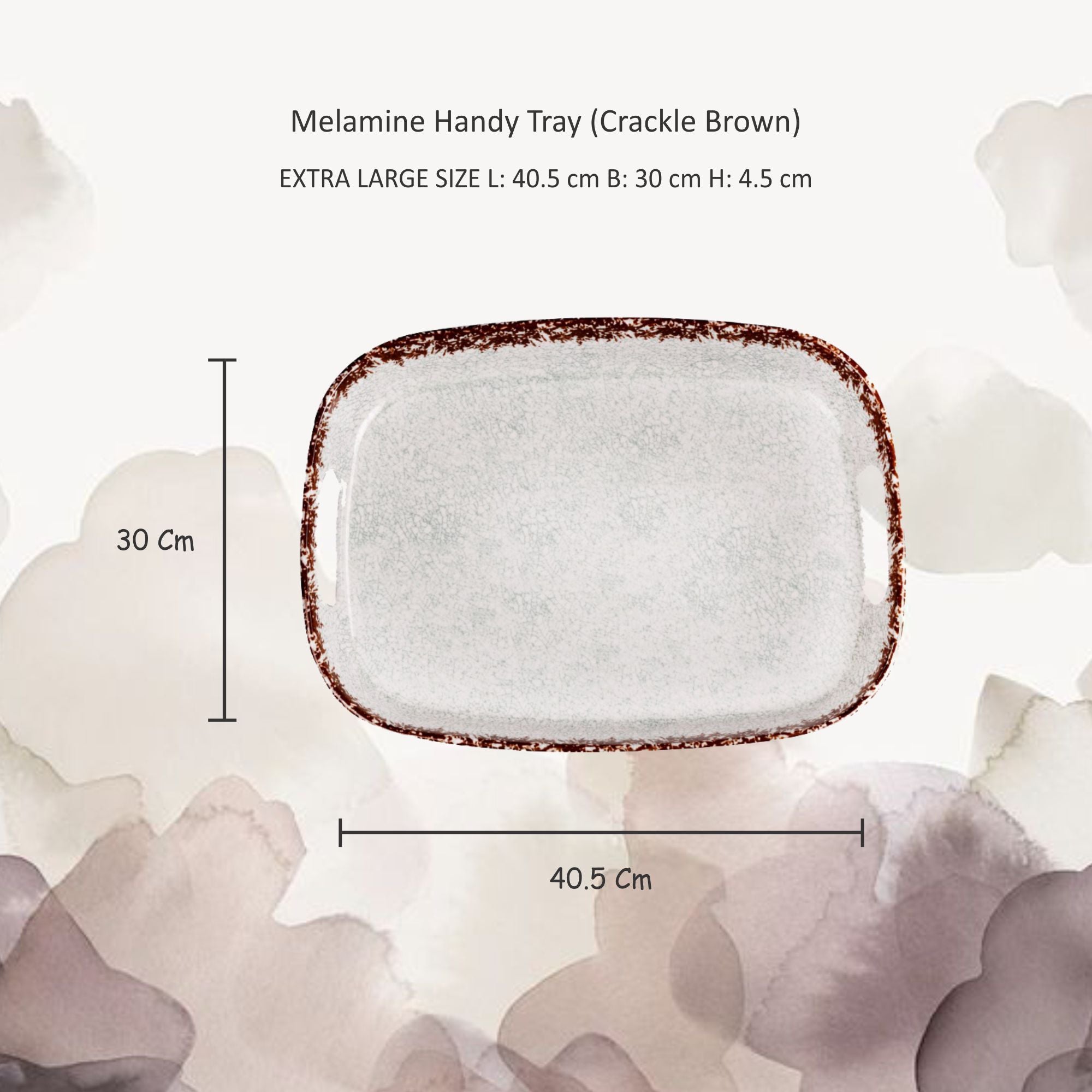 Stehlen 100% Pure melamine Handy Tray- Crackle Brown