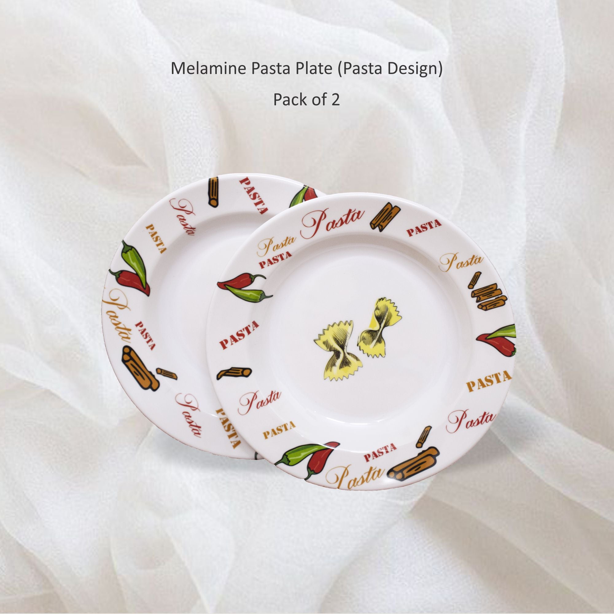 Stehlen 100% Pure melamine Pasta Plate- Pasta Design - set of 2