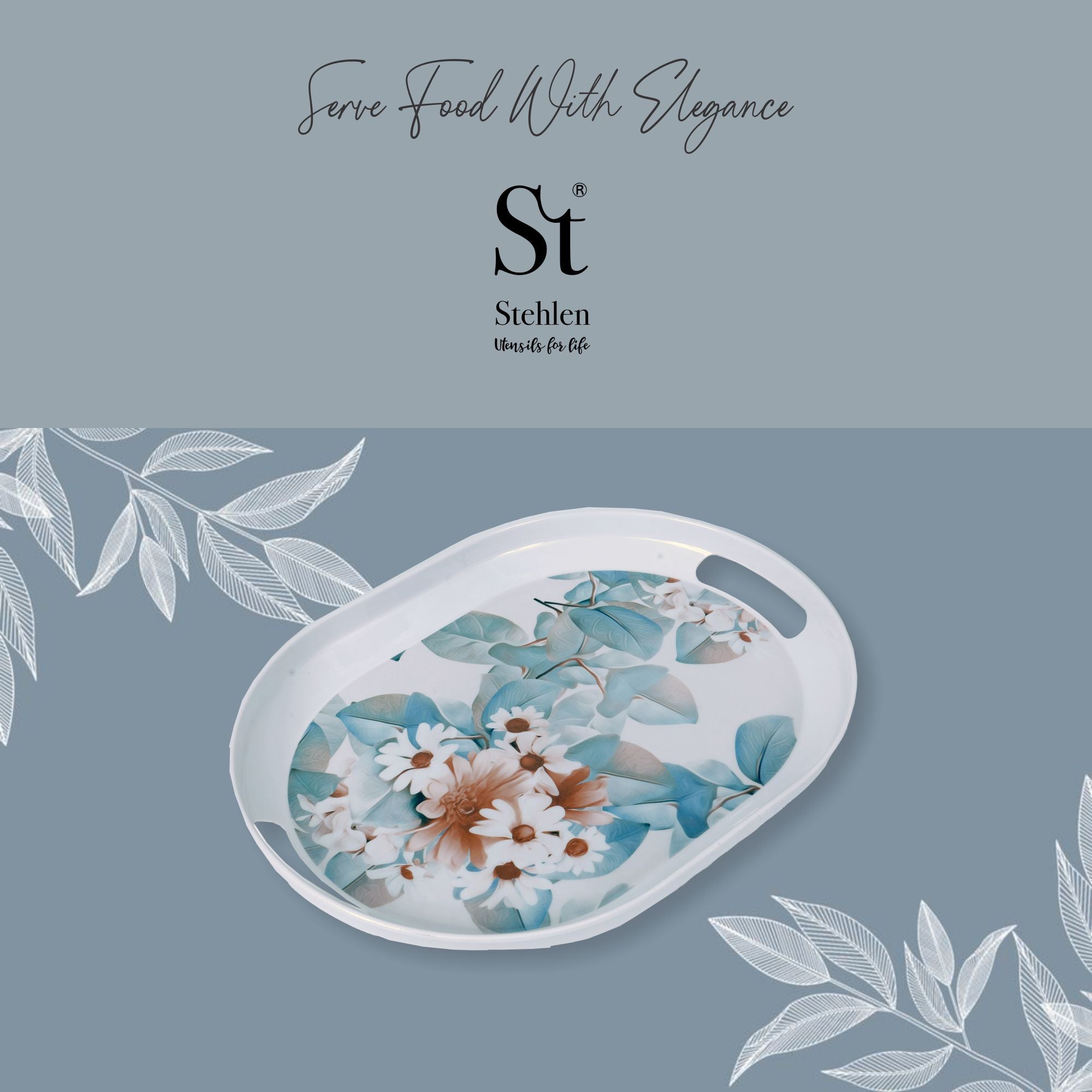 Stehlen 100% Pure melamine Slant Tray- Daisy