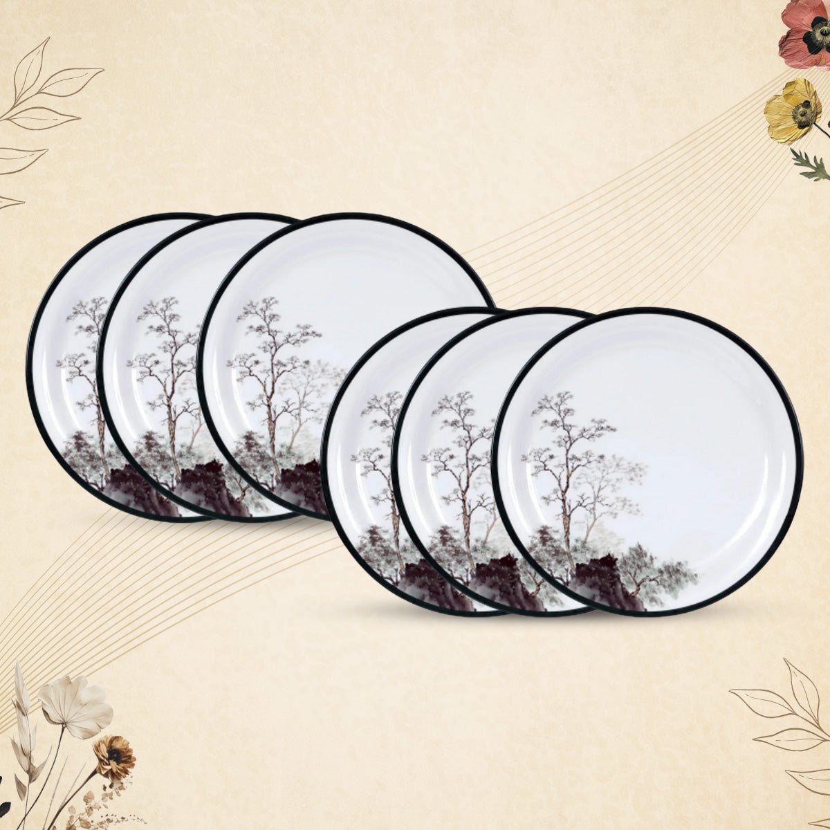 Stehlen Indian Round Dinnerware, Pure melamine, 6 Pcs Kitchen Set for home- Oak