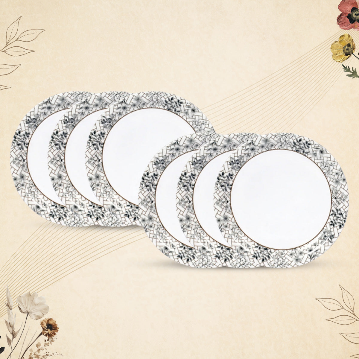 Stehlen Indian Round Dinnerware, Pure melamine, 6 Pcs Kitchen Set for home- Olive Leaf