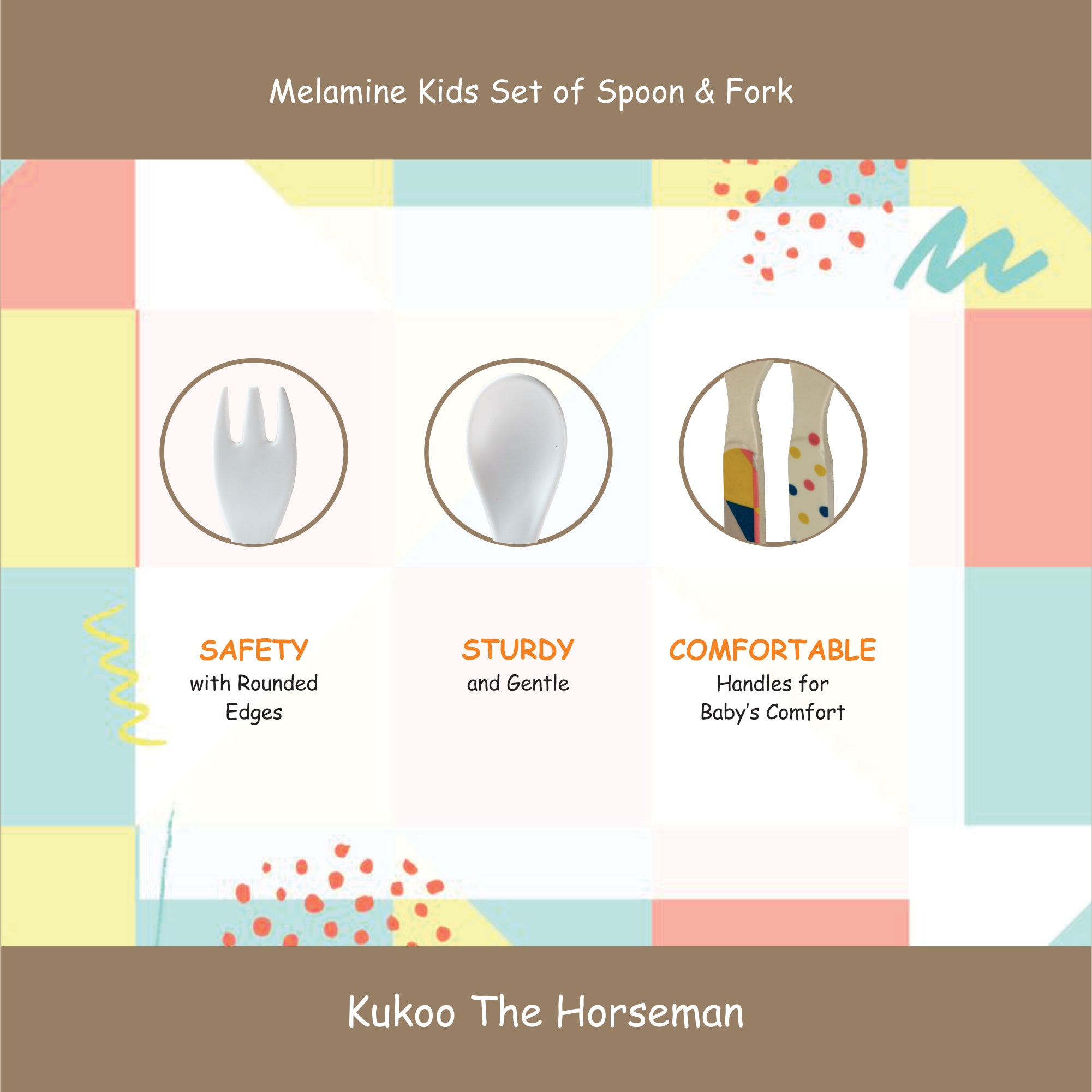 2-Piece Kids Feeding Set (Spoon and Fork)- Kukoo The Horsemen