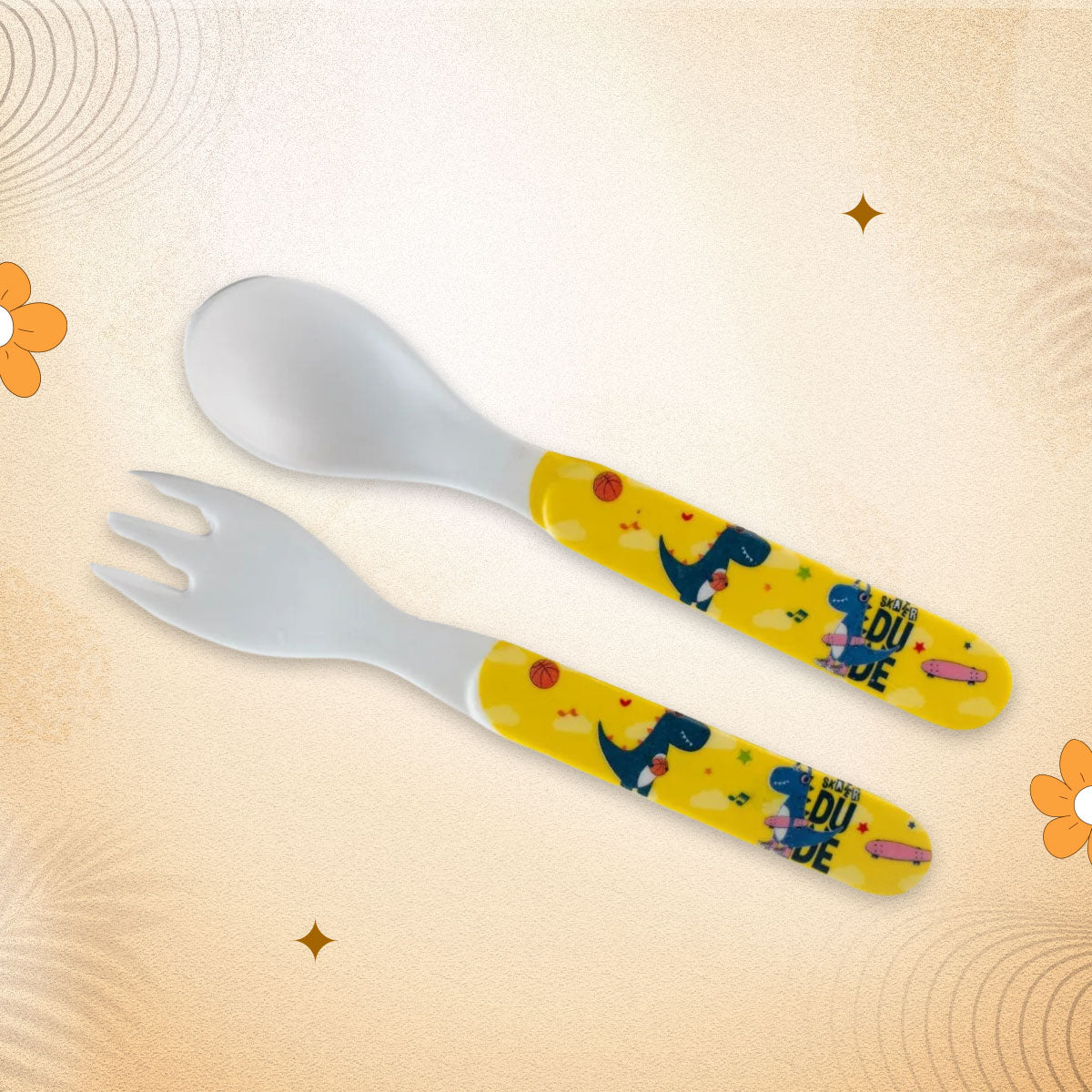 2-Piece Kids Feeding Set (Spoon and Fork) - Maria Mermaid