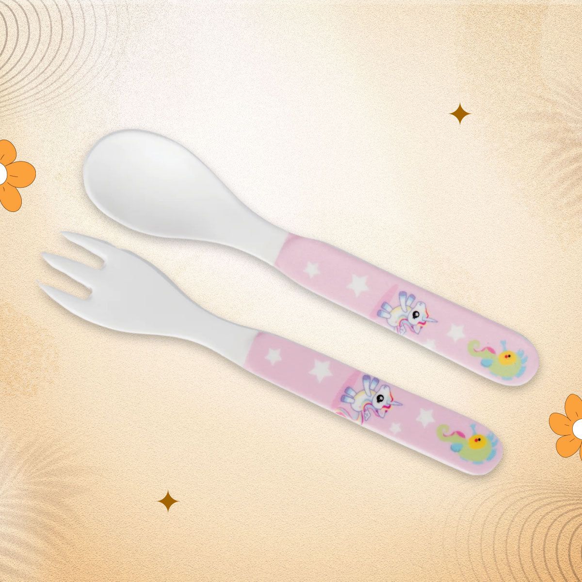 2-Piece Kids Feeding Set (Spoon and Fork) - Unicorn
