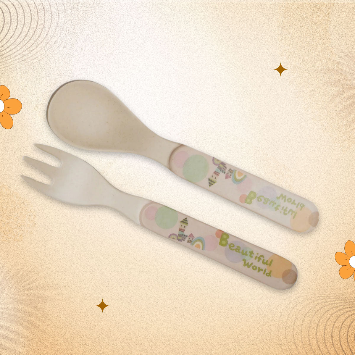 2-Piece Kids Feeding Set (Spoon and Fork)- Beautiful World