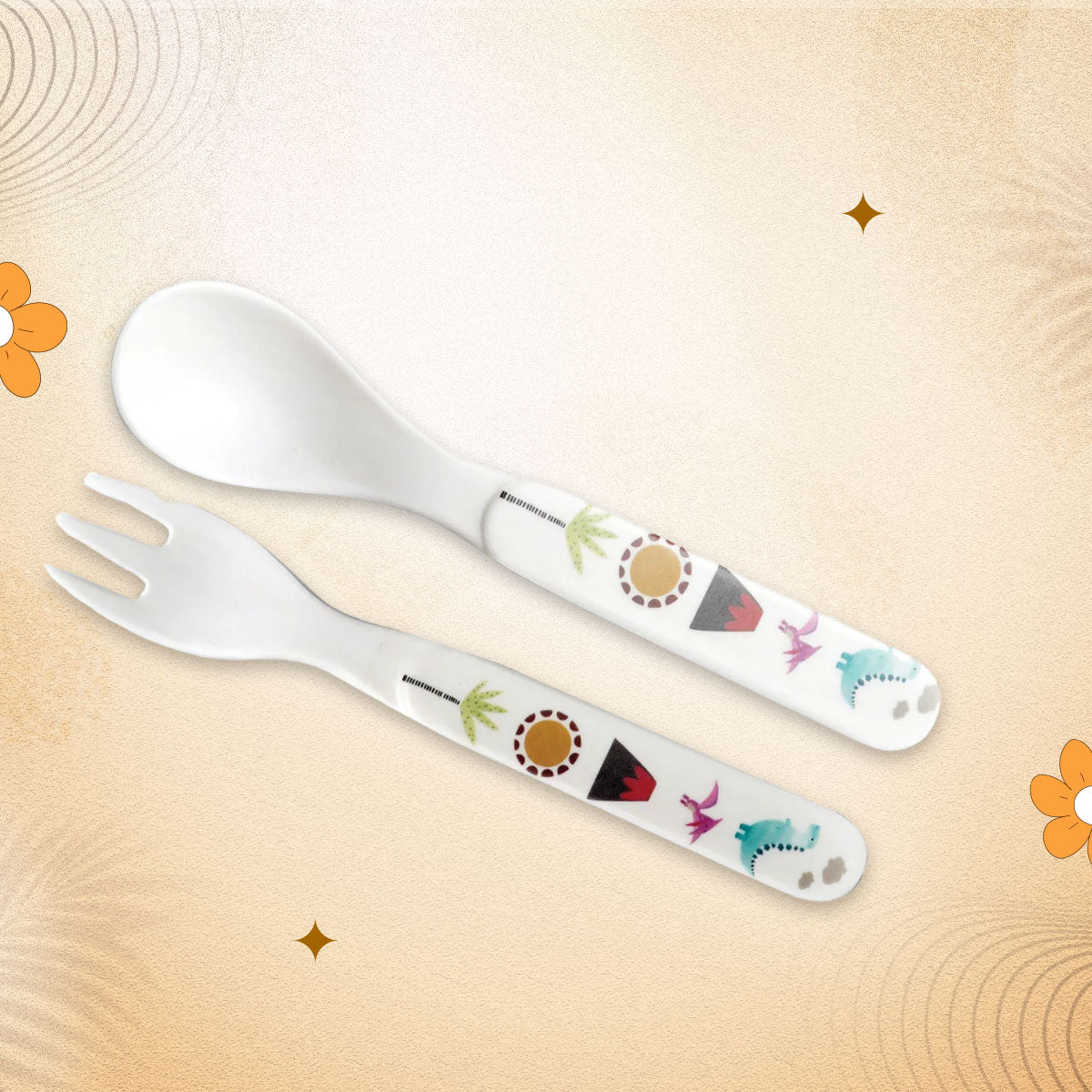 2-Piece Kids Feeding Set (Spoon and Fork)- Dinosaur